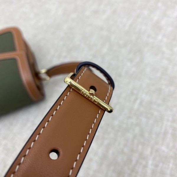 Celine Triomphe Medium Bag Textile Green High