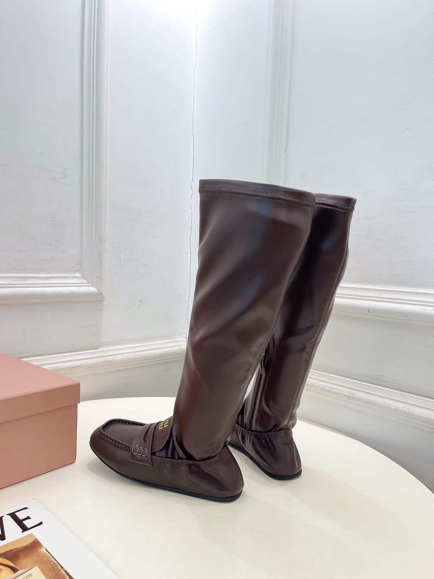 Miu Miu Ruches Nappa Leather Boots Women