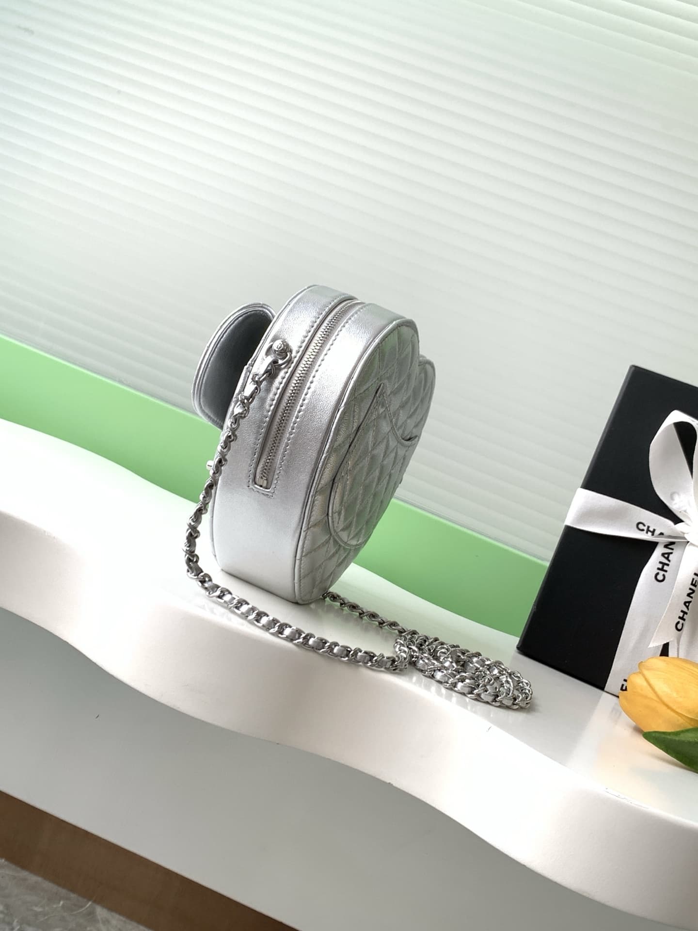 Chanel HEART BAG Lambskin & Silver-Tone Metal AS3191 A