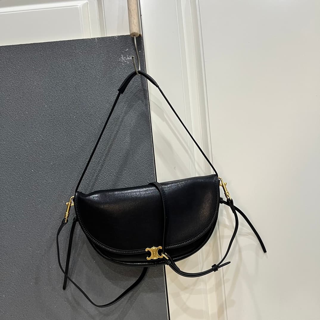 Celine Little Halfmoon Soft Triomphe bag Supple Shiny Lambskin