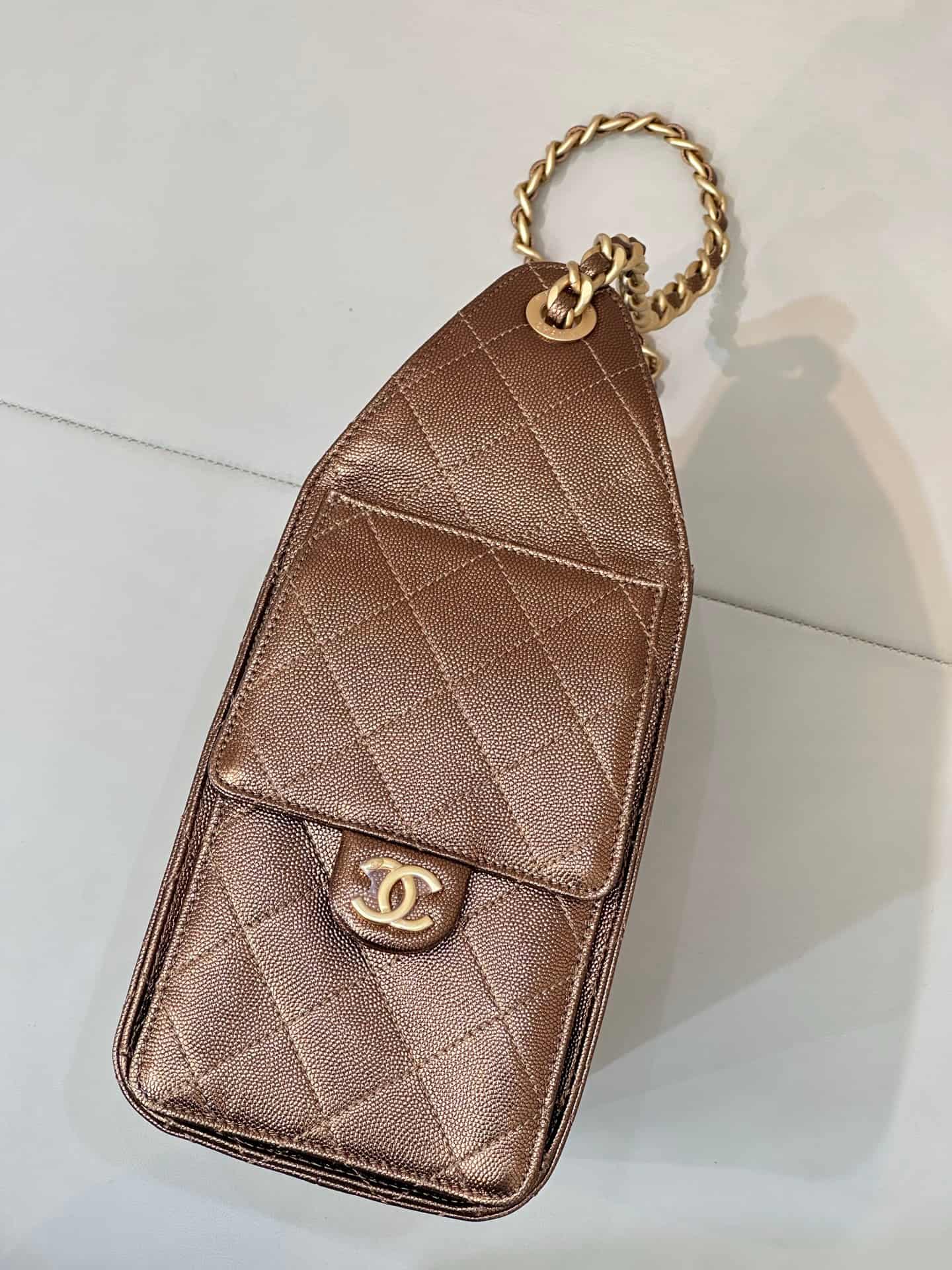 Chanel 25 Small Hobo handbag AS5293 Grained Calfskin & Gold-tone Metal Dark Gold TOP