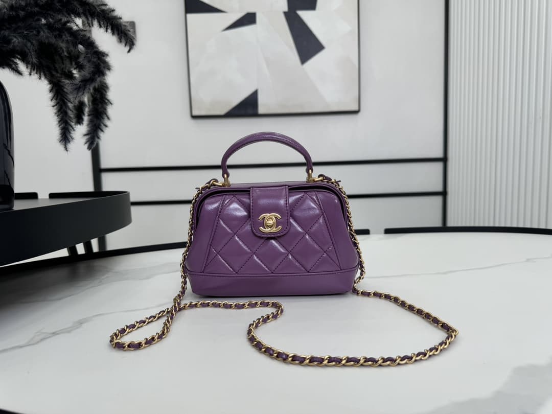 CHANEL 24A TOP HANDLE DOCTOR BAG SHINY LAMBSKIN AS4958 High