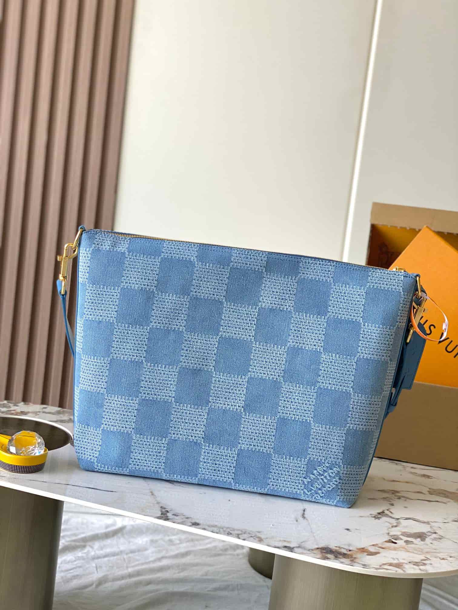 Louis Vuitton Vagabond Hobo Denim Blue Damier Denim 3D cotton canvas N00202 TOP