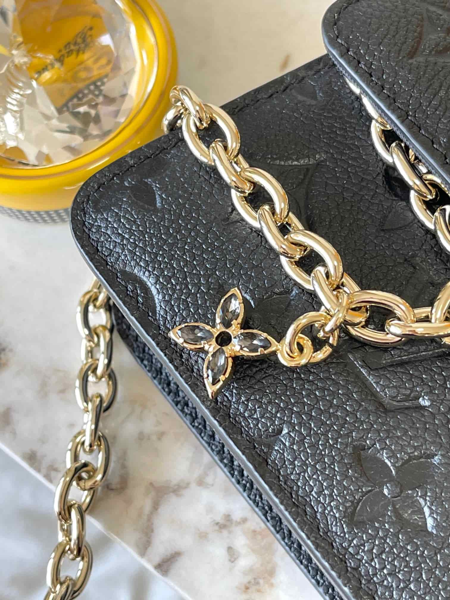 Louis Vuitton Wallet On Chain Métis Black Monogram Empreinte embossed supple grained cowhide leather M82637 TOP
