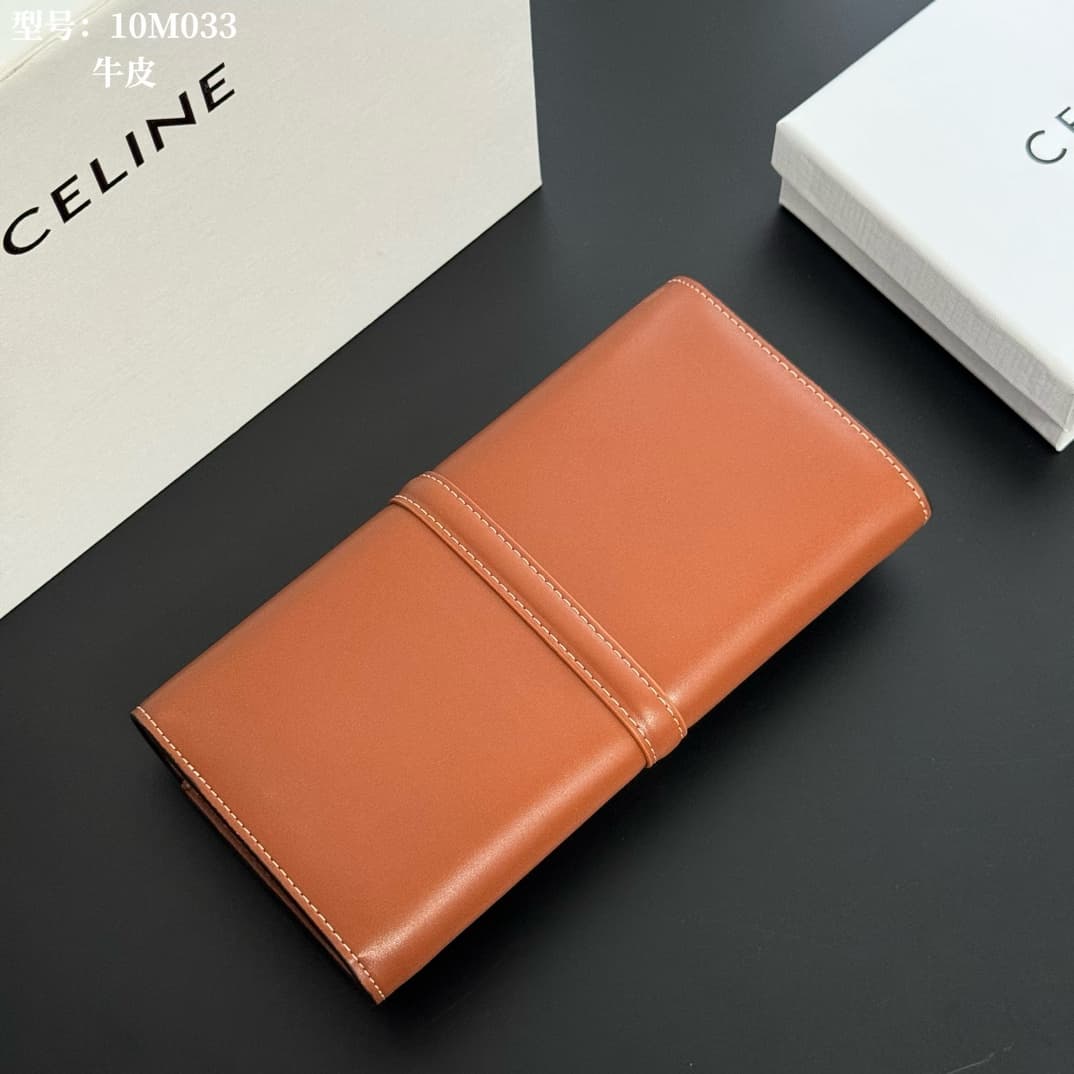 Celine Wallet 16 in Caramel satinated calfskin leather 10M033 High
