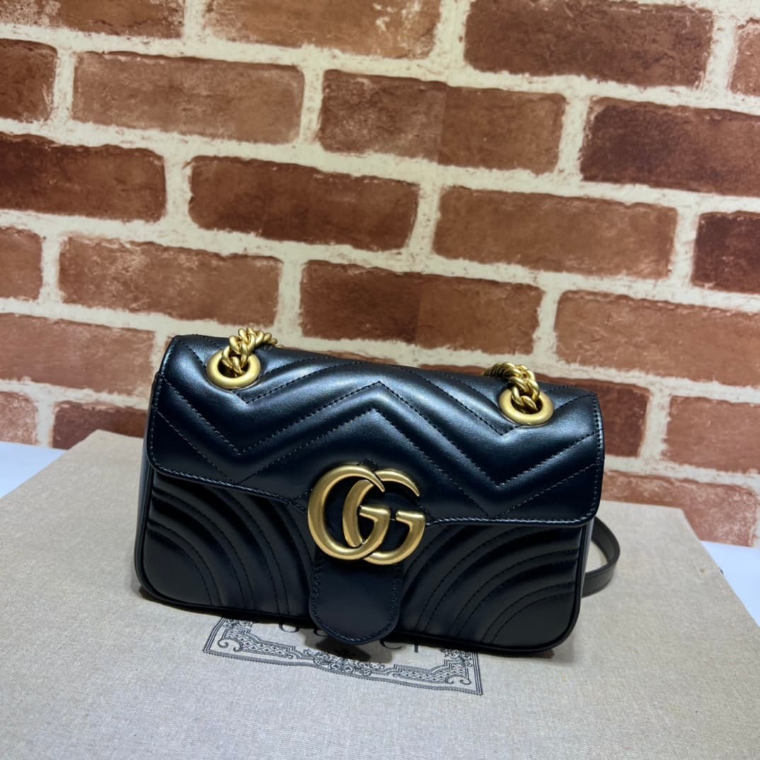 GG Marmont mini matelassé shoulder bag black 446744 High