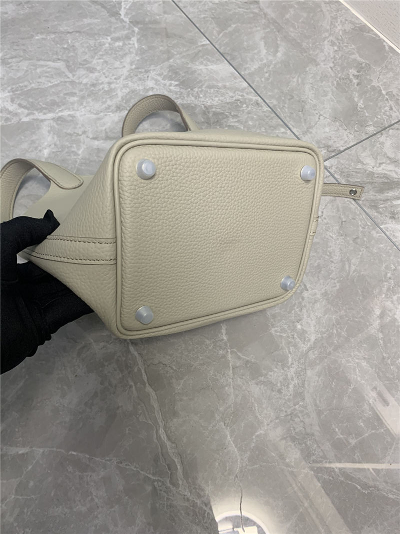 Hermes Picotin 18 Bag Clemence Leather In Cream High