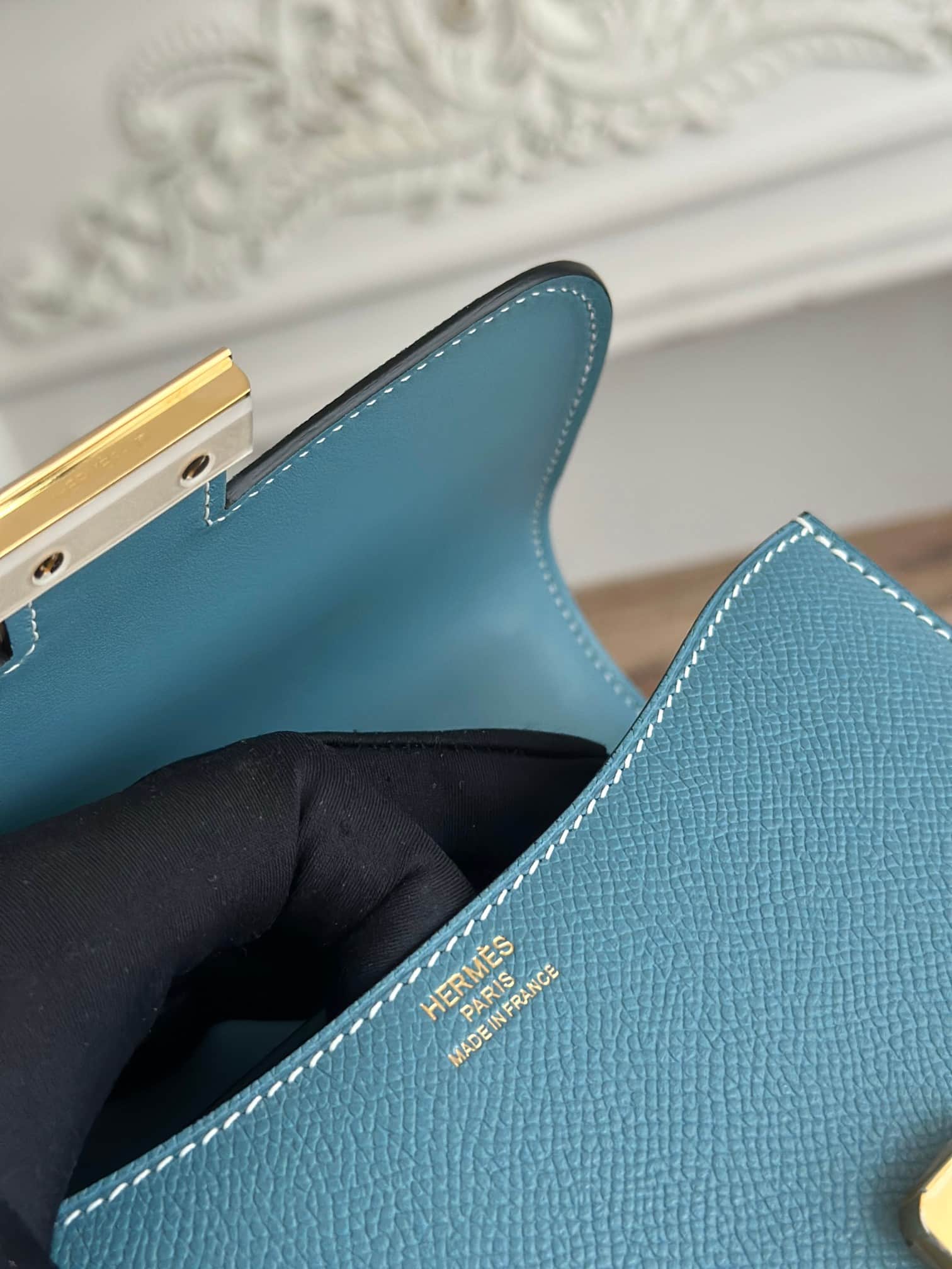 Hermes Mini Constance 18cm Epsom Bag WAX Denim Fonce High