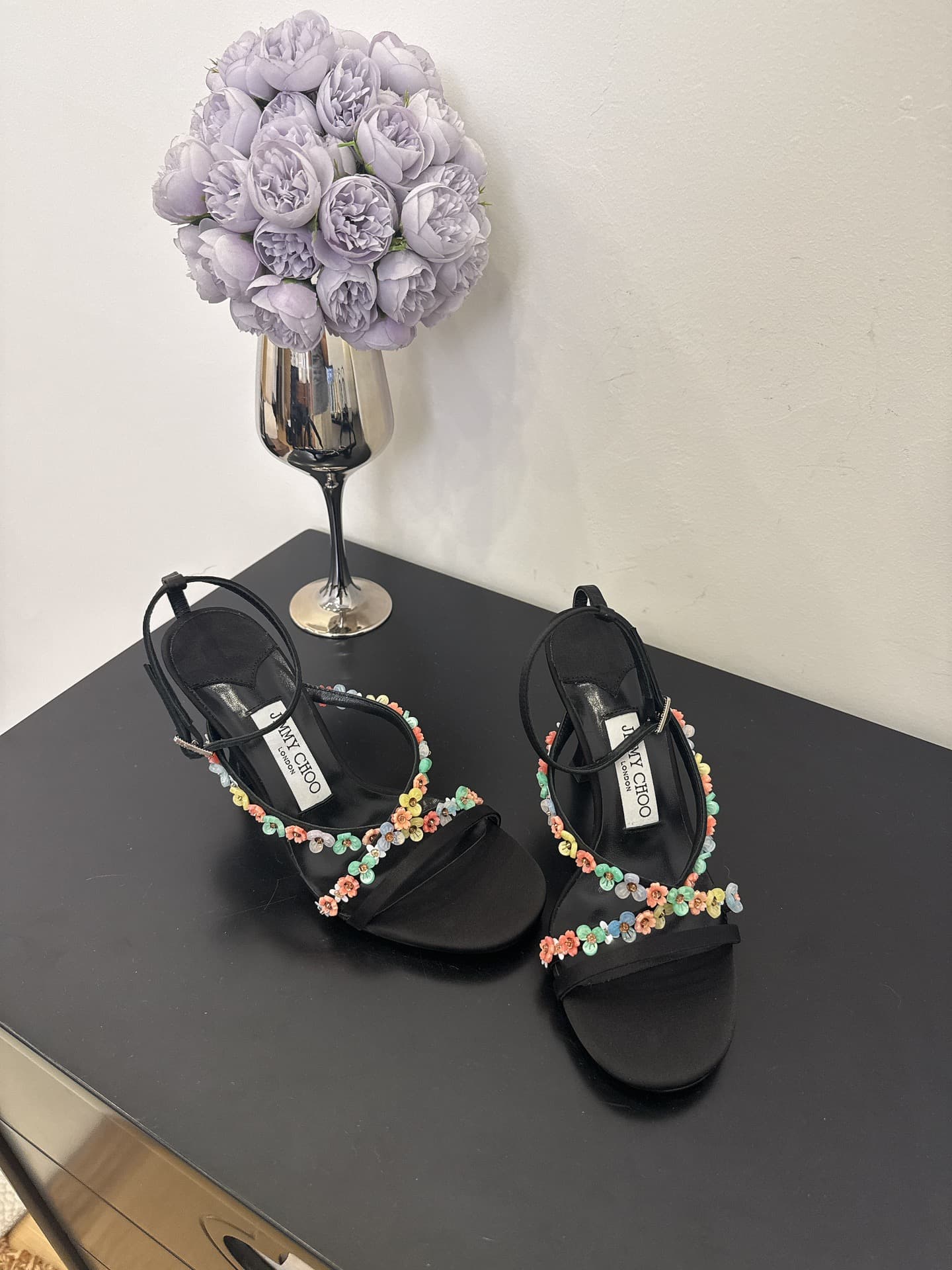Jimmy Choo Blanche 90 embellished satin sandals Shoes Women