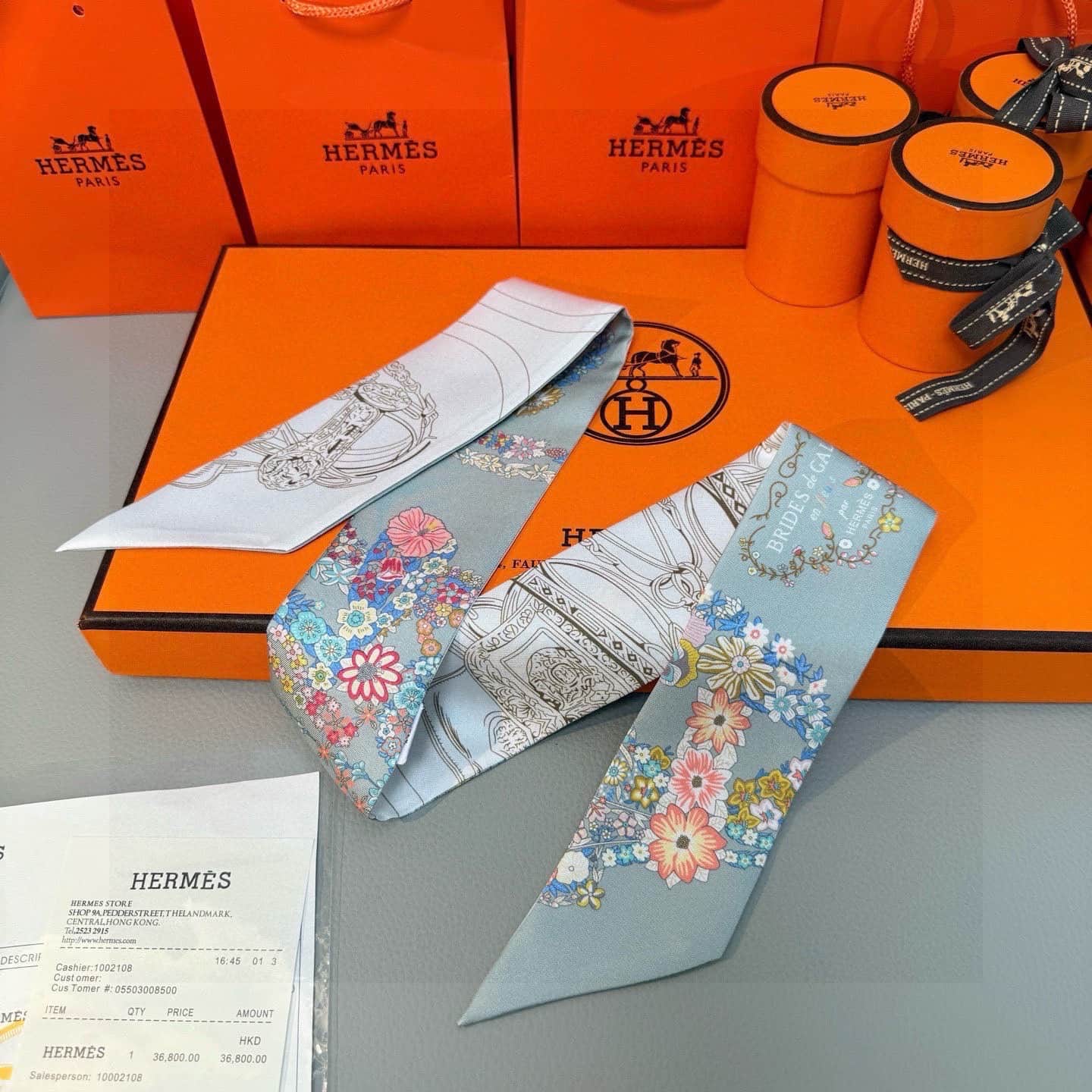 Hermès Brides de Gala en Fleurs Twilly