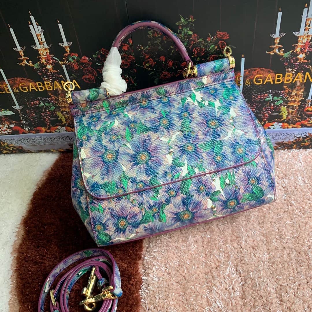 Dolce & Gabbana Miss Sicily top handle bag with vibrant floral print  high