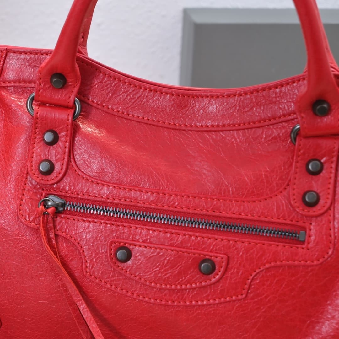 WOMEN'S LE CITY Medium Bag Black Metal Red High