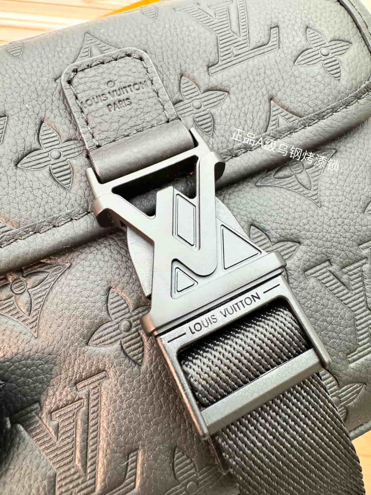 Louis Vuitton Getaway Messenger Black Monogram Shadow embossed cowhide leather M12516 TOP