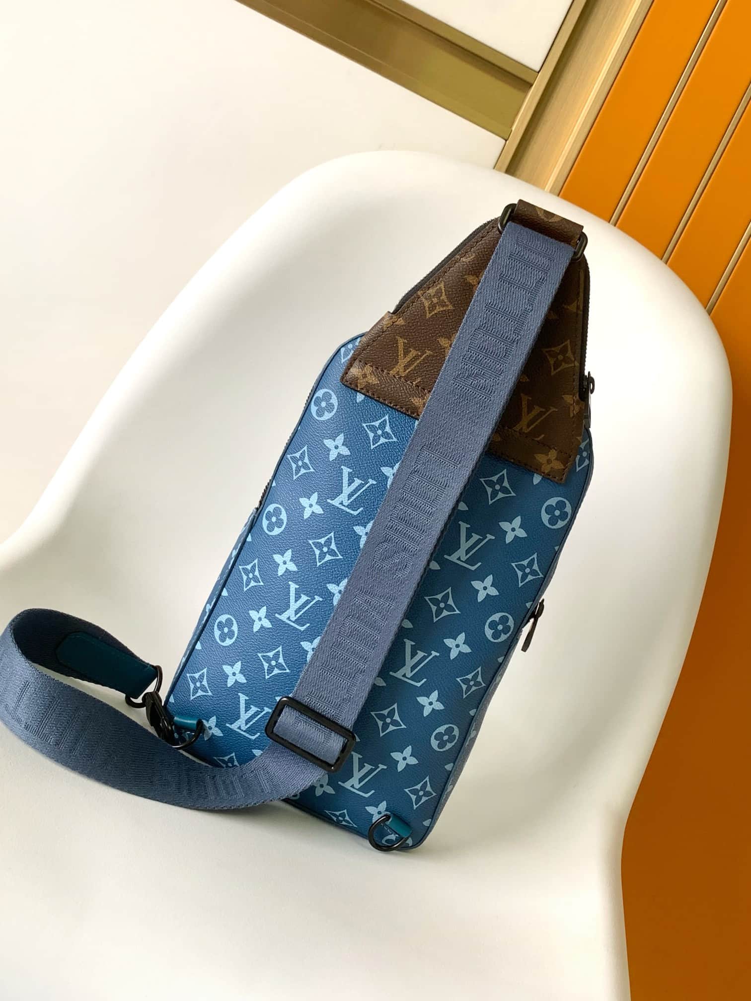 Louis Vuitton Monogram Avenue Macassar Canvas Sling Bag M23782 Atlantic Blue High