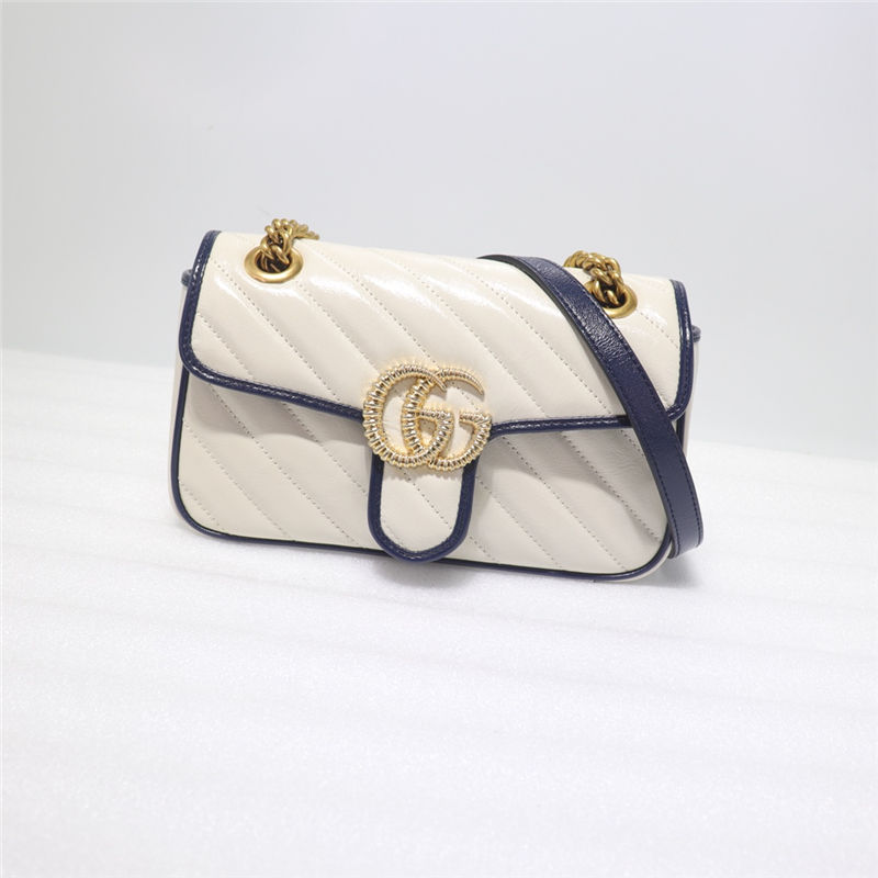GG Marmont mini matelassé shoulder bag white 446744 High
