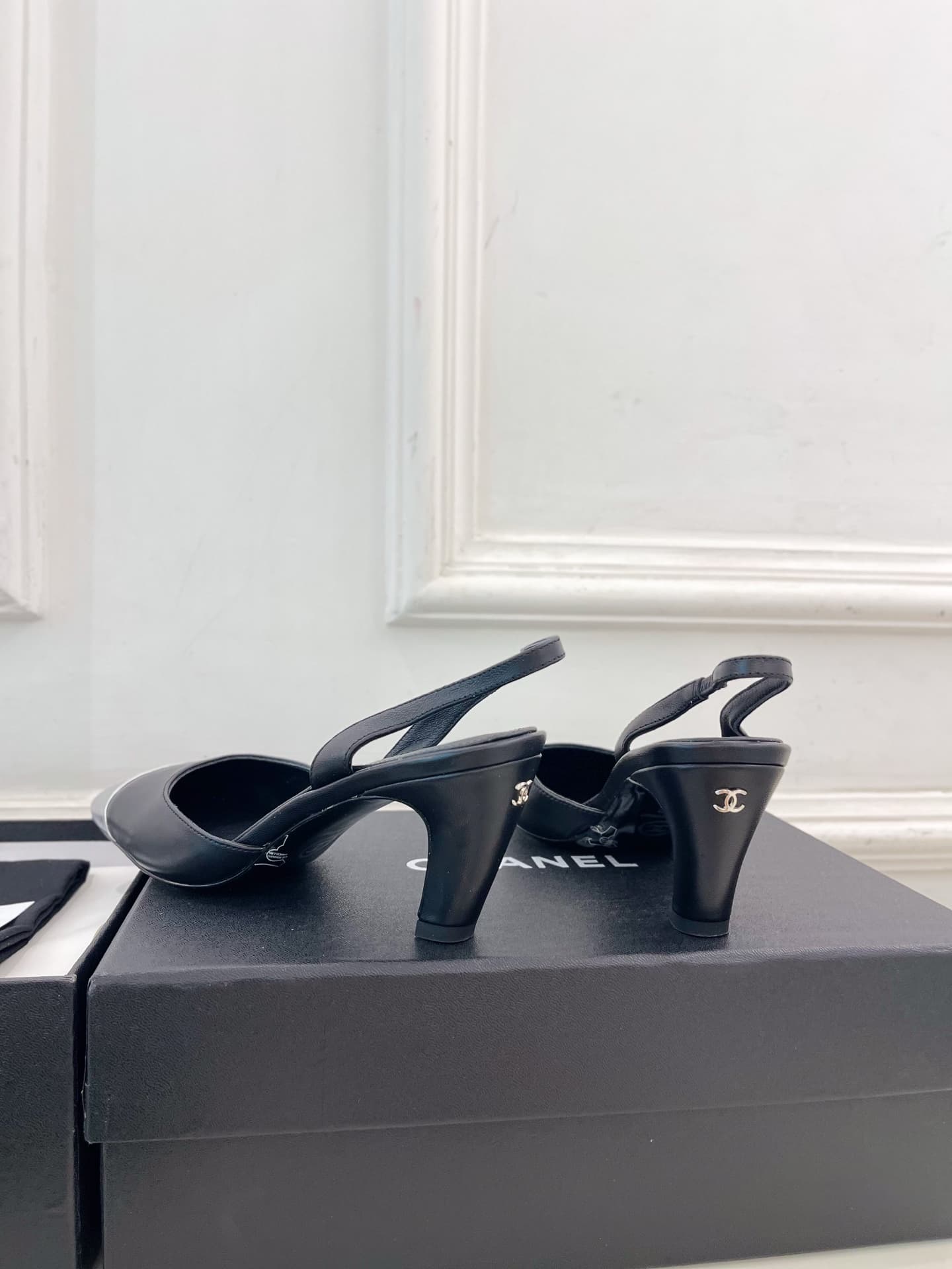 Chanel Leather Slingback Shoes Women