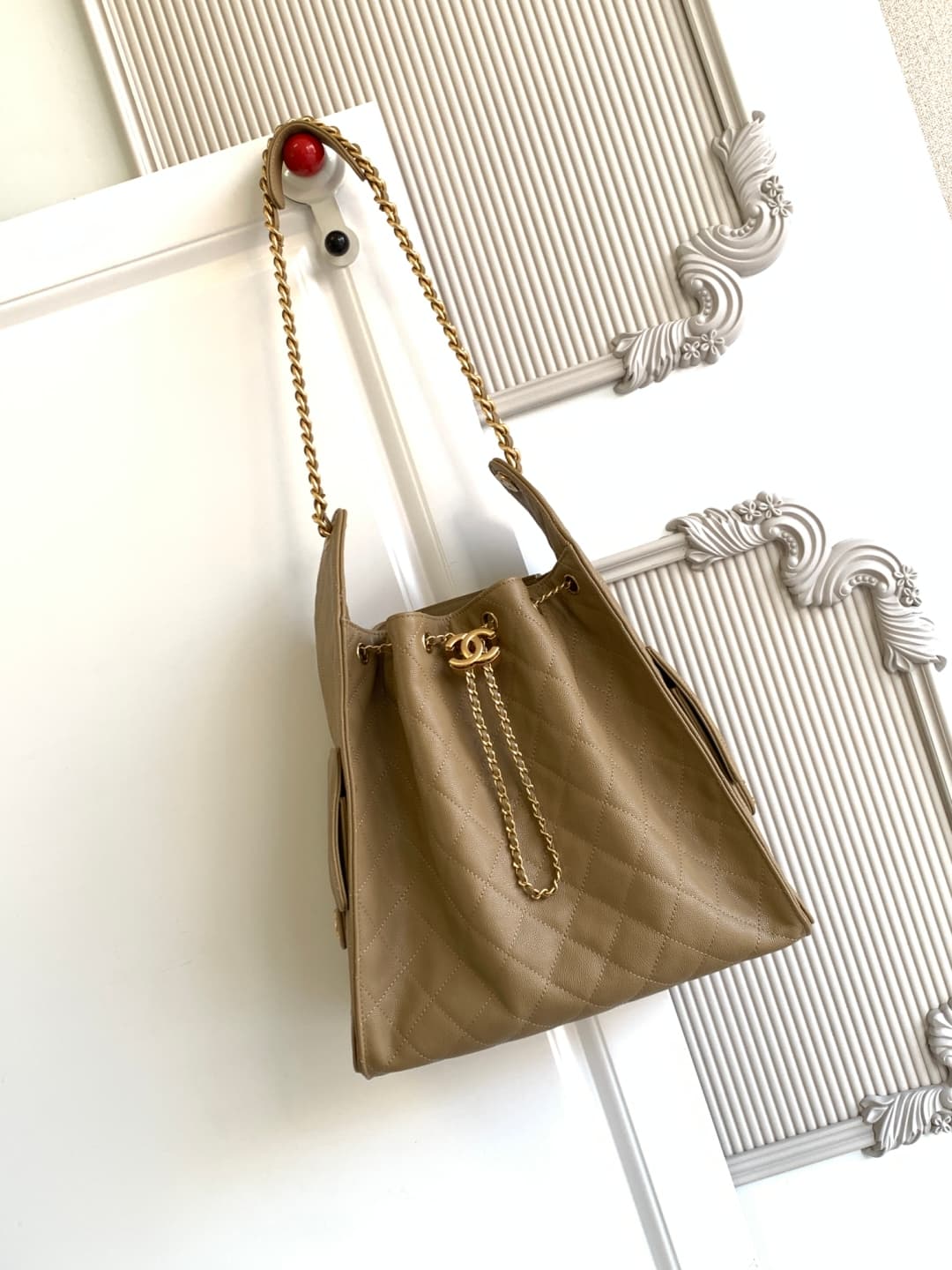 Chanel 25 Medium Hobo Medium handbag AS5311 Grained Calfskin & Gold-tone Metal Dark Beige A