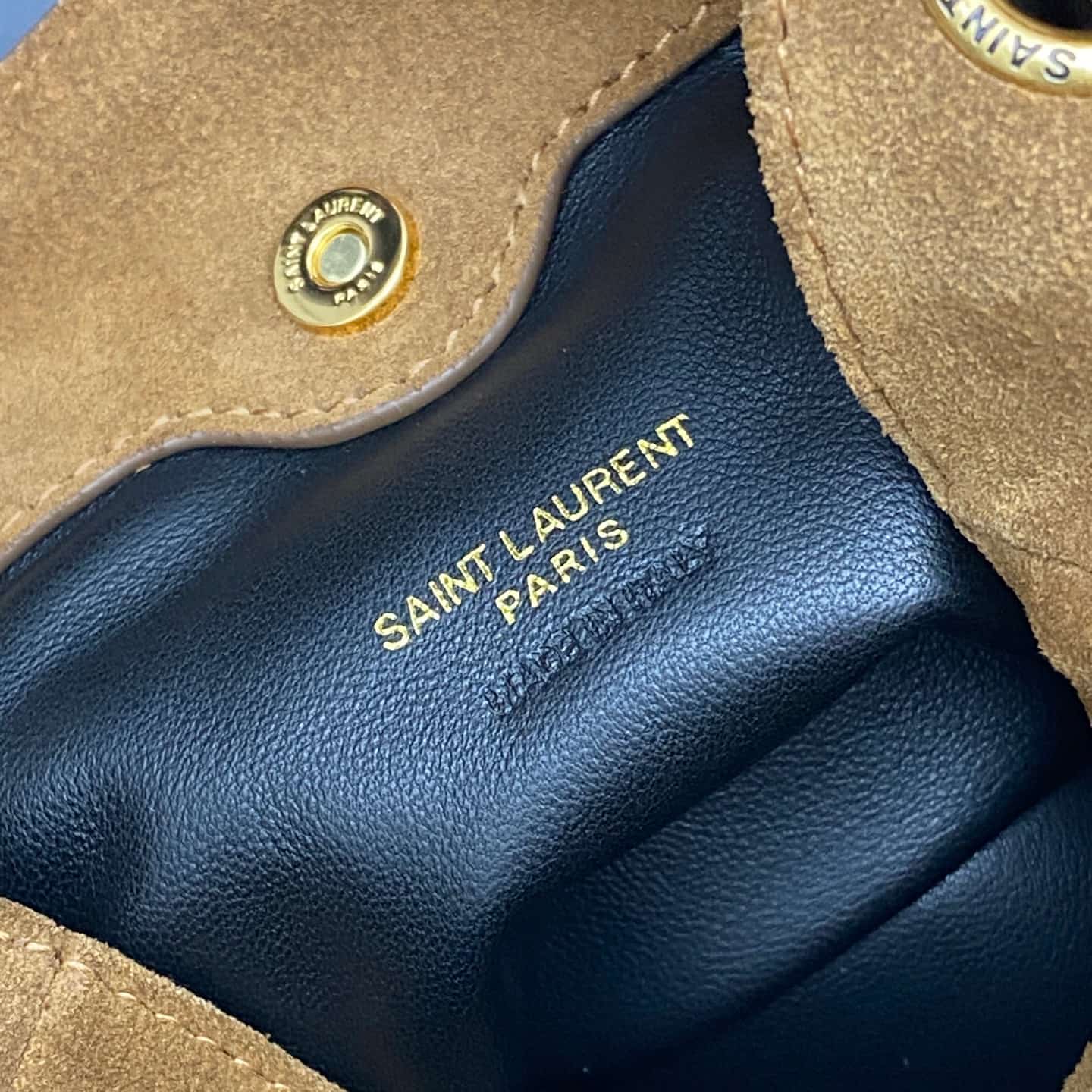 Saint Laurent Jamie Mini Suede Bucket Bag Brown 859174 High
