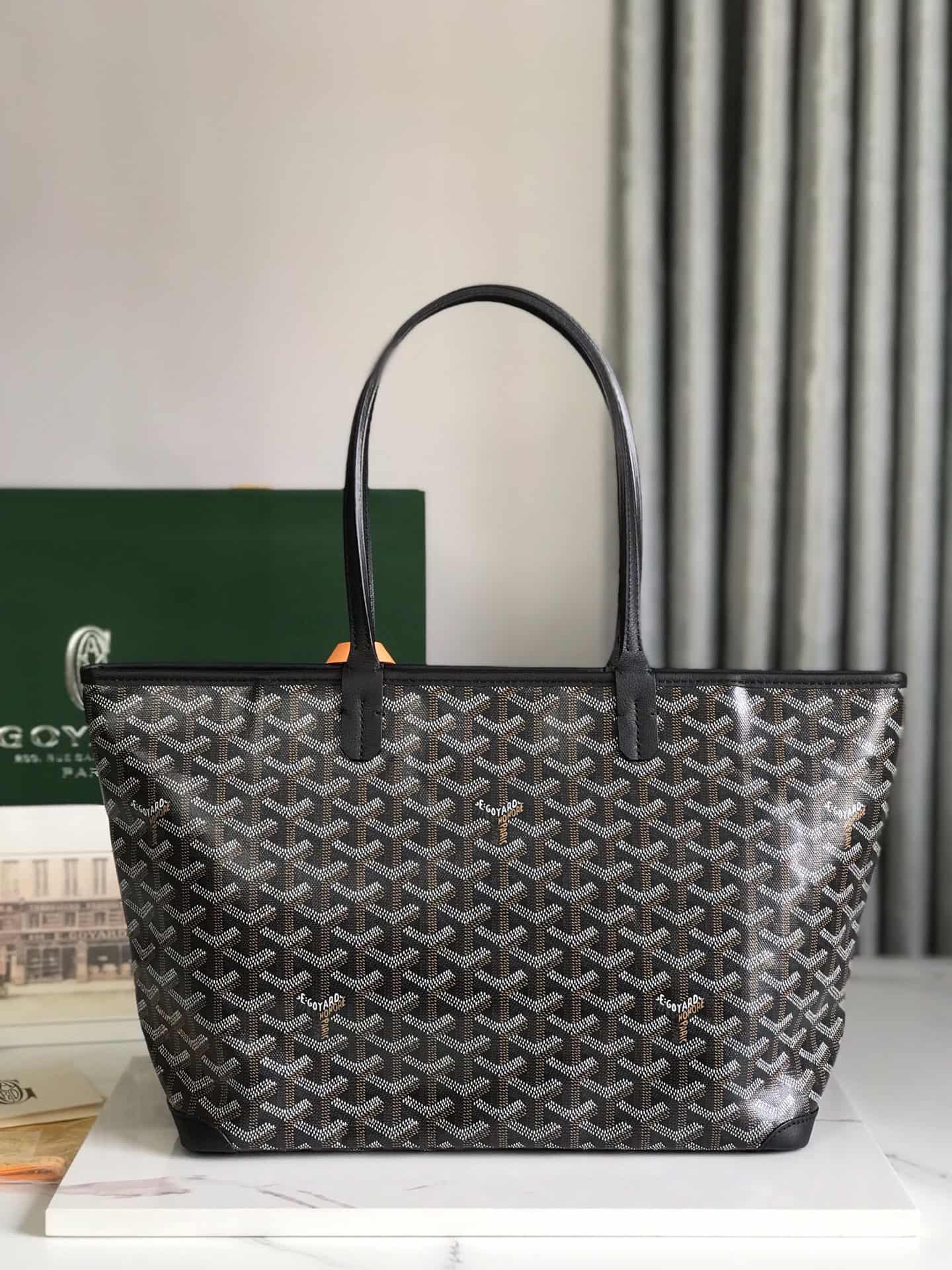 ARTOIS PM BAG Goyardine Canvas & Chevroches Calfskin Black High