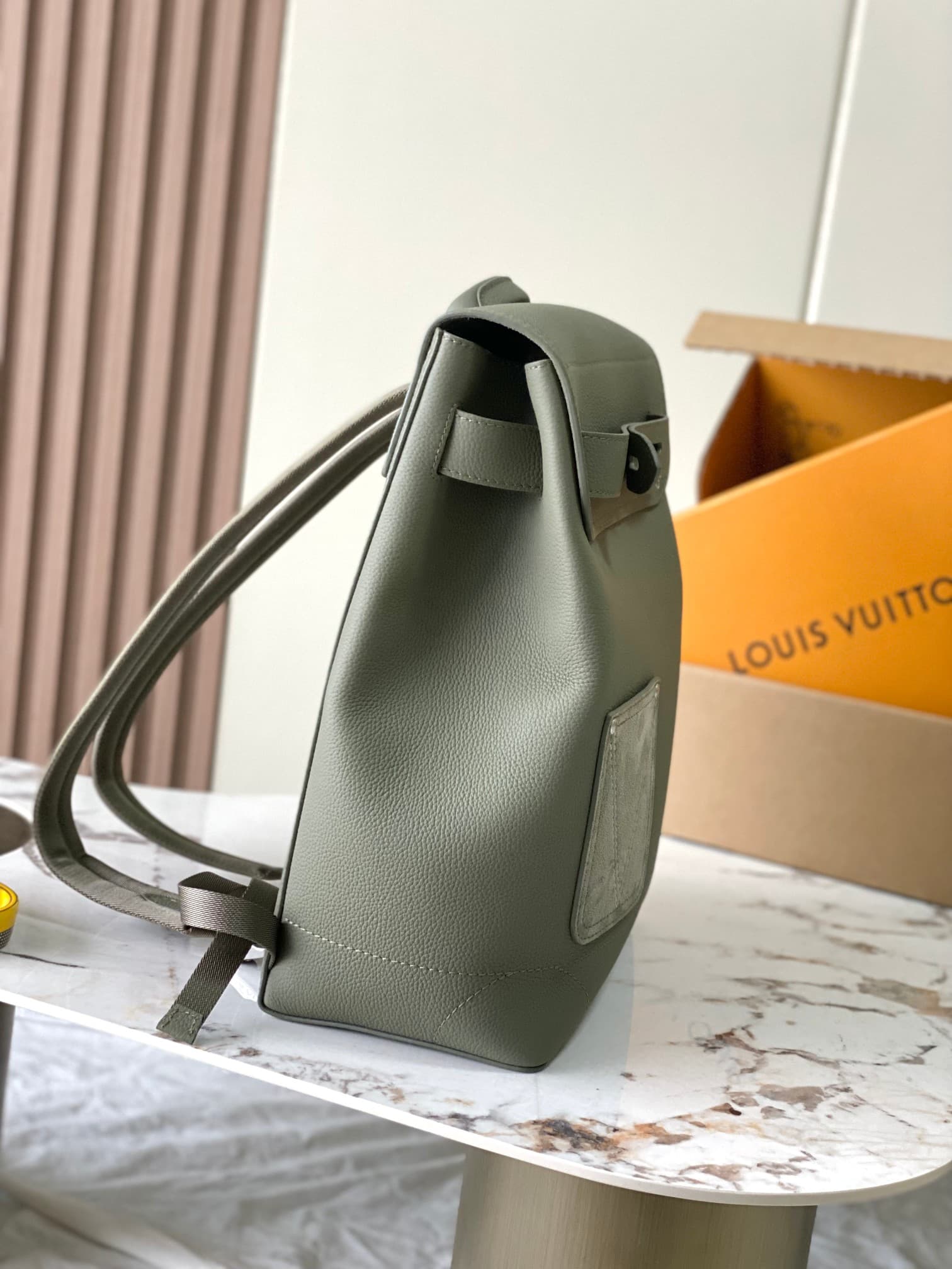 Louis Vuitton Steamer Backpack Khaki Green Touch calfskin leather M26852 TOP