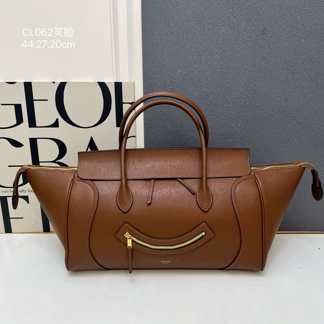 Celine BIG SMILE LUGGAGE IN Natural Supple Calfskin GOLDEN TAN High