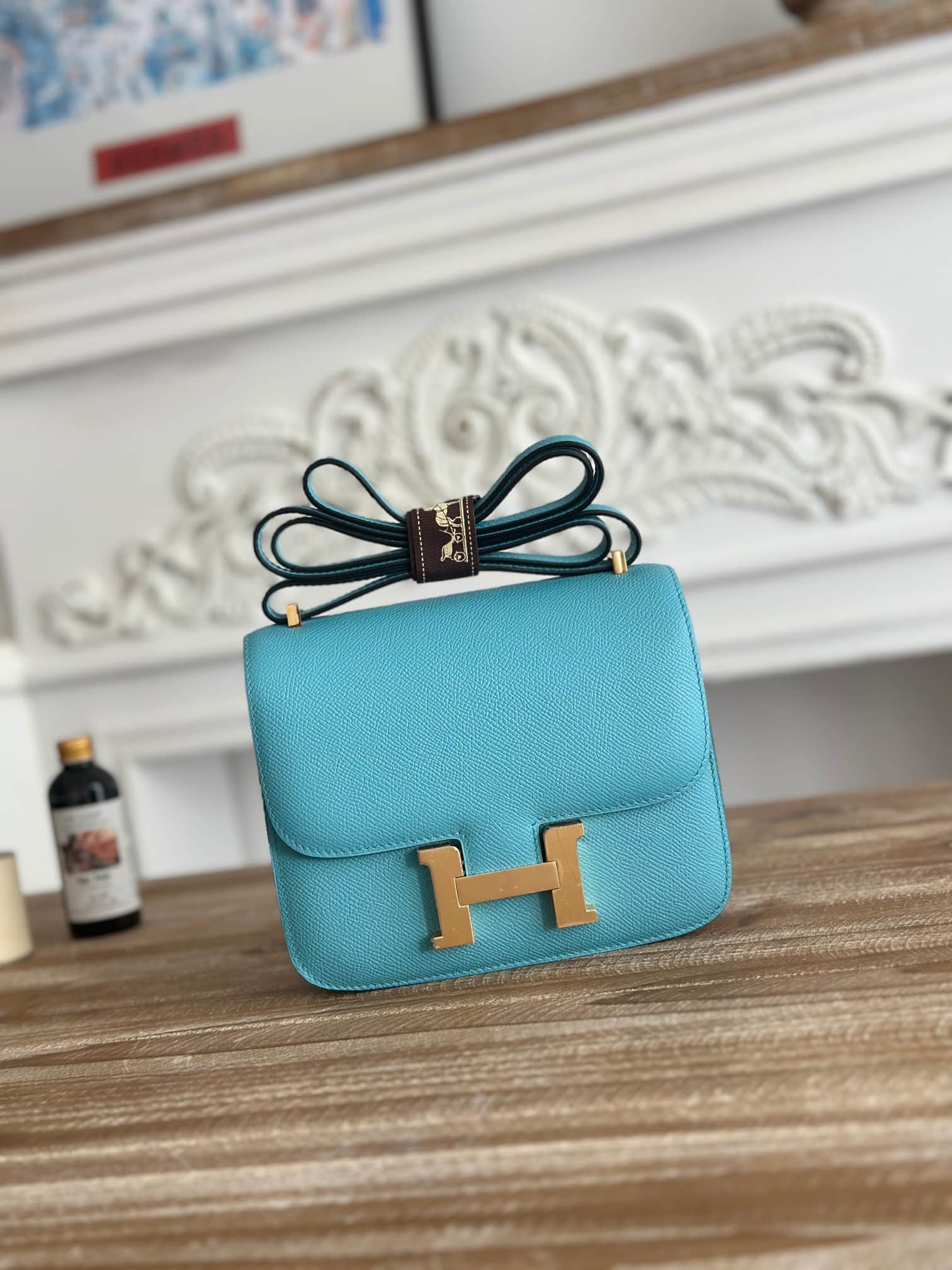 Hermes Mini Constance 18cm Epsom Bag WAX Bleu du Nord High