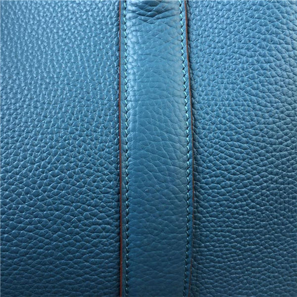 Hermes Garden Party 30/36 Bag Calfskin In Denim Blue High