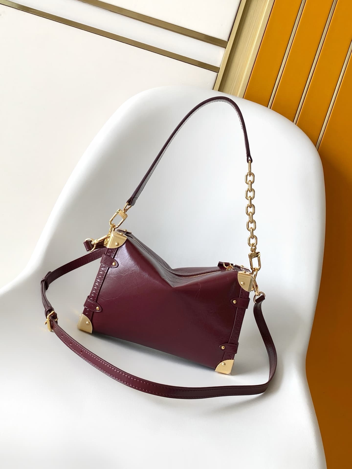 Louis Vuitton Side Trunk MM Wine Red Colorway M25668 High