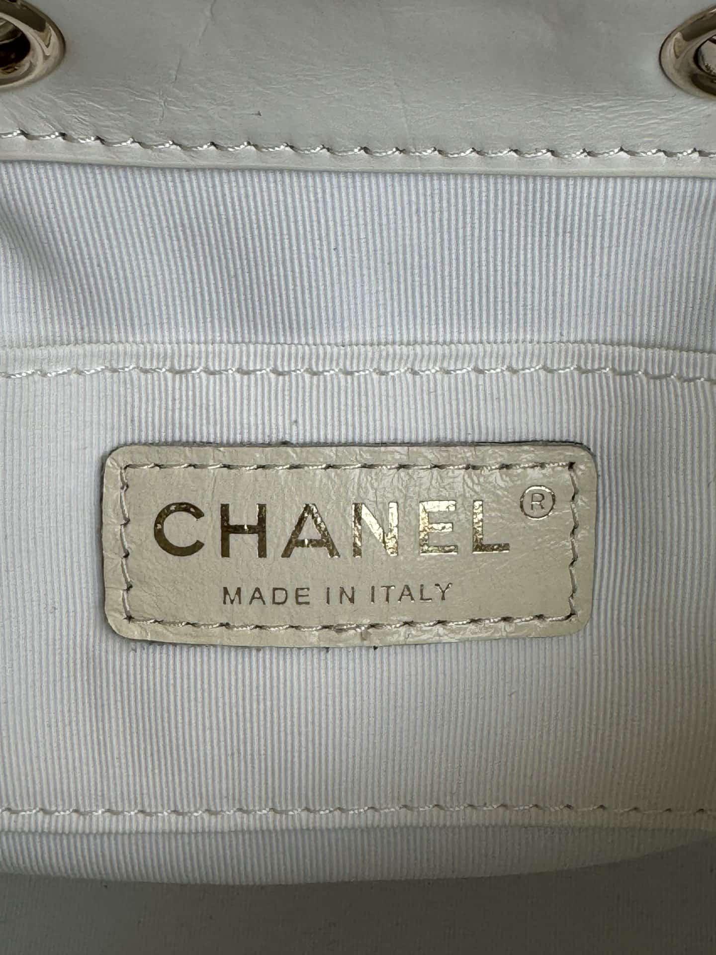 Chanel Small Quilted Duma Backpack Shiny Calfskin AS2908 White High