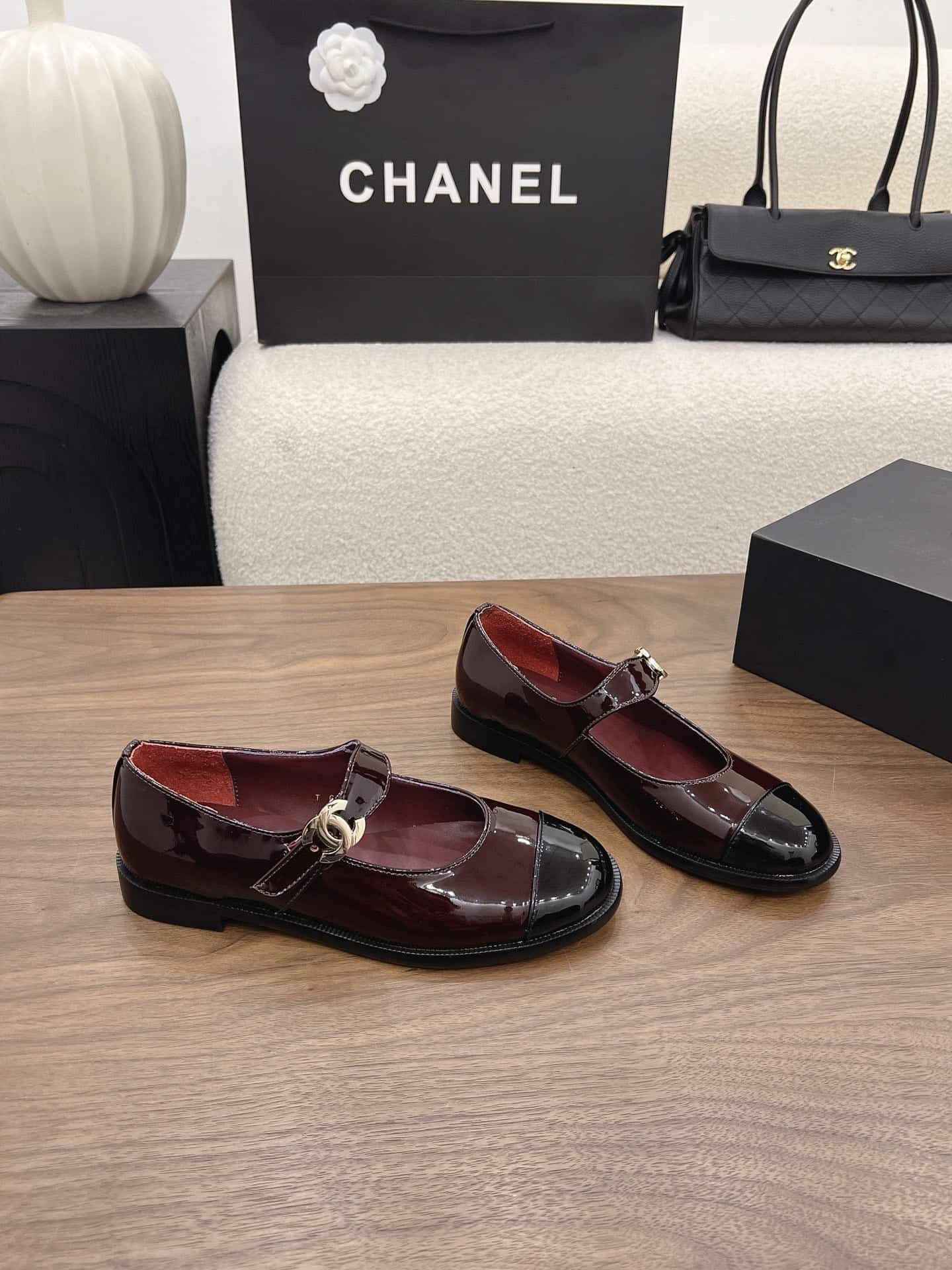Chanel Mary Jane Flats Shoes Women