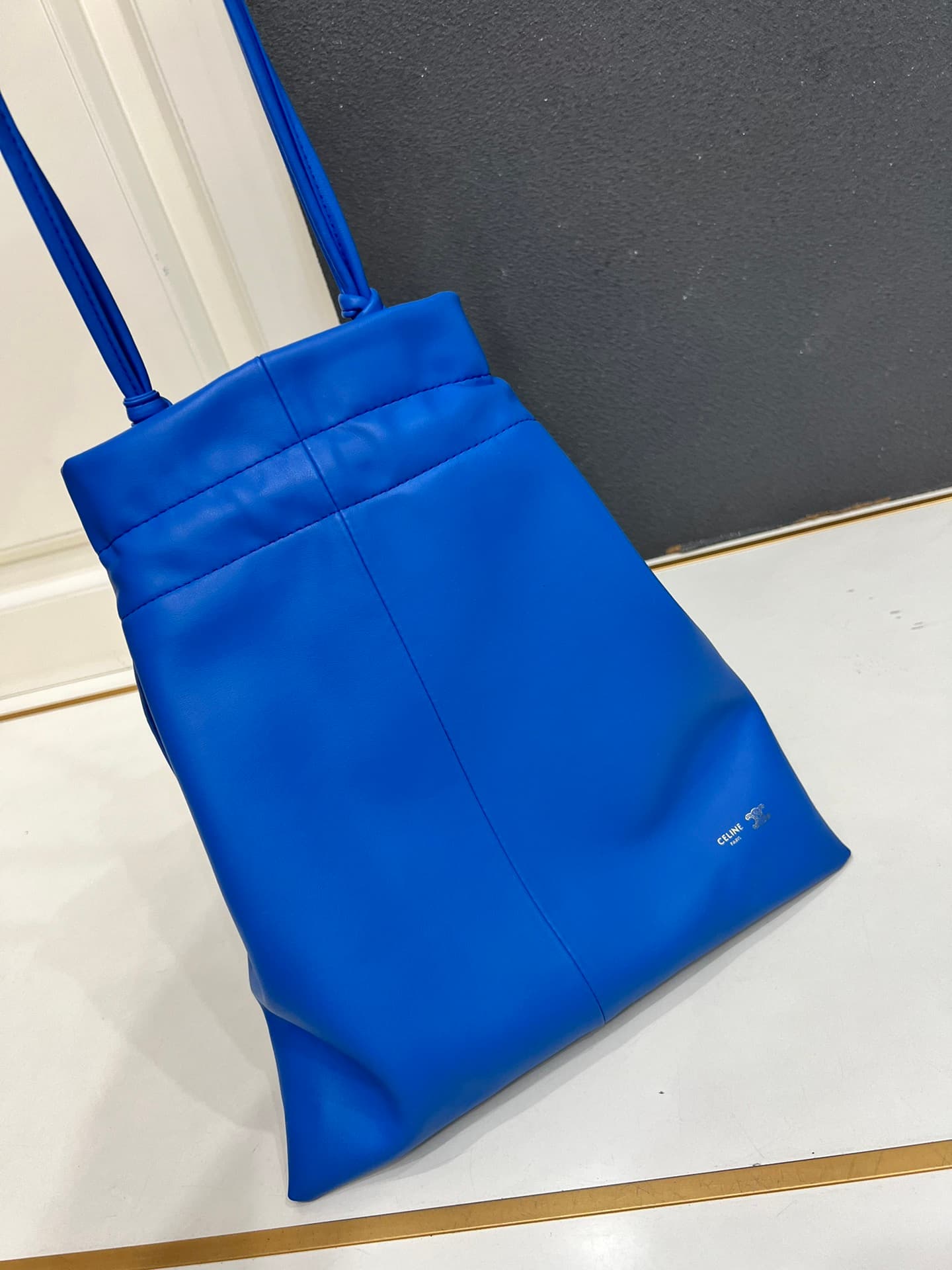 Celine SMALL CRYSTAL POUCH IN LAMBSKIN ULTRA BLUE High