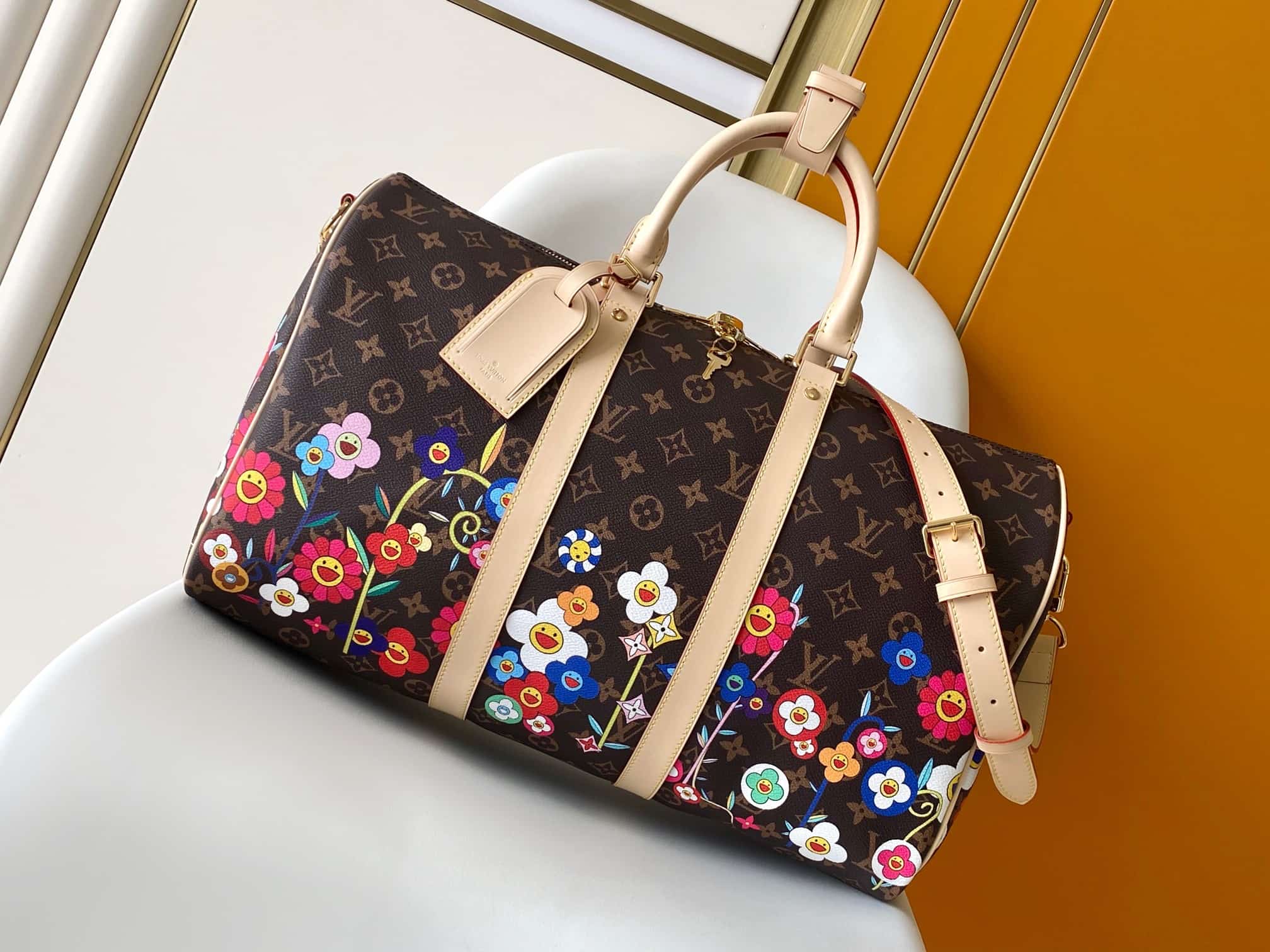 Louis Vuitton x TM Keepall Bandoulière 45 Cabin size Monogram coated canvas M14182 High