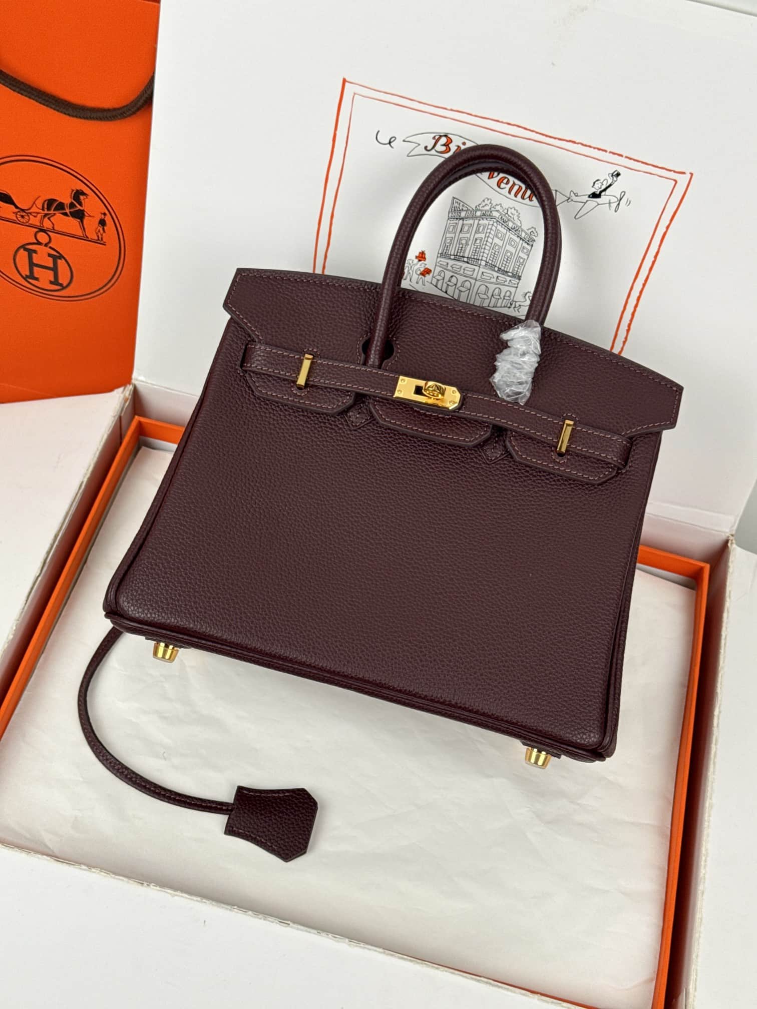 Hermes Birkin 25/30 Bag Togo Calfskin Leather High