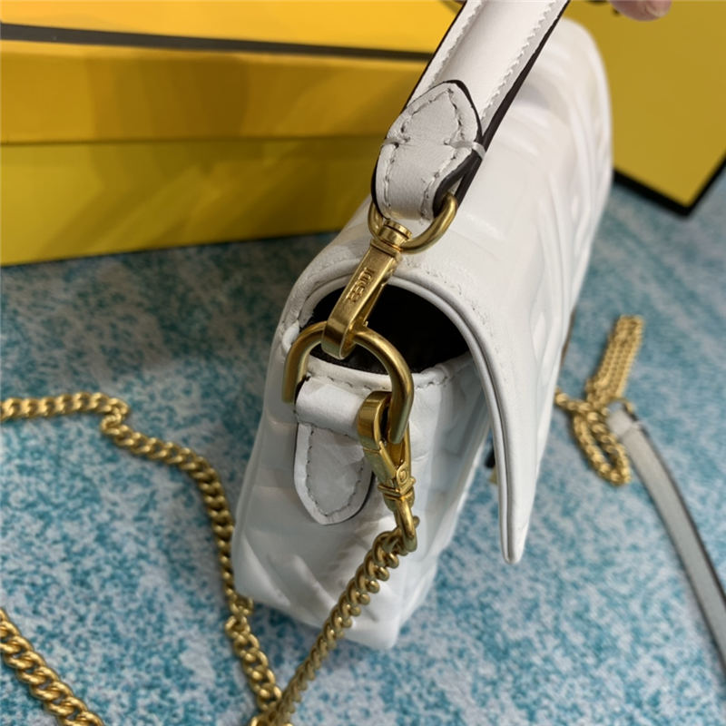 MINI BAGUETTE leather bag White High