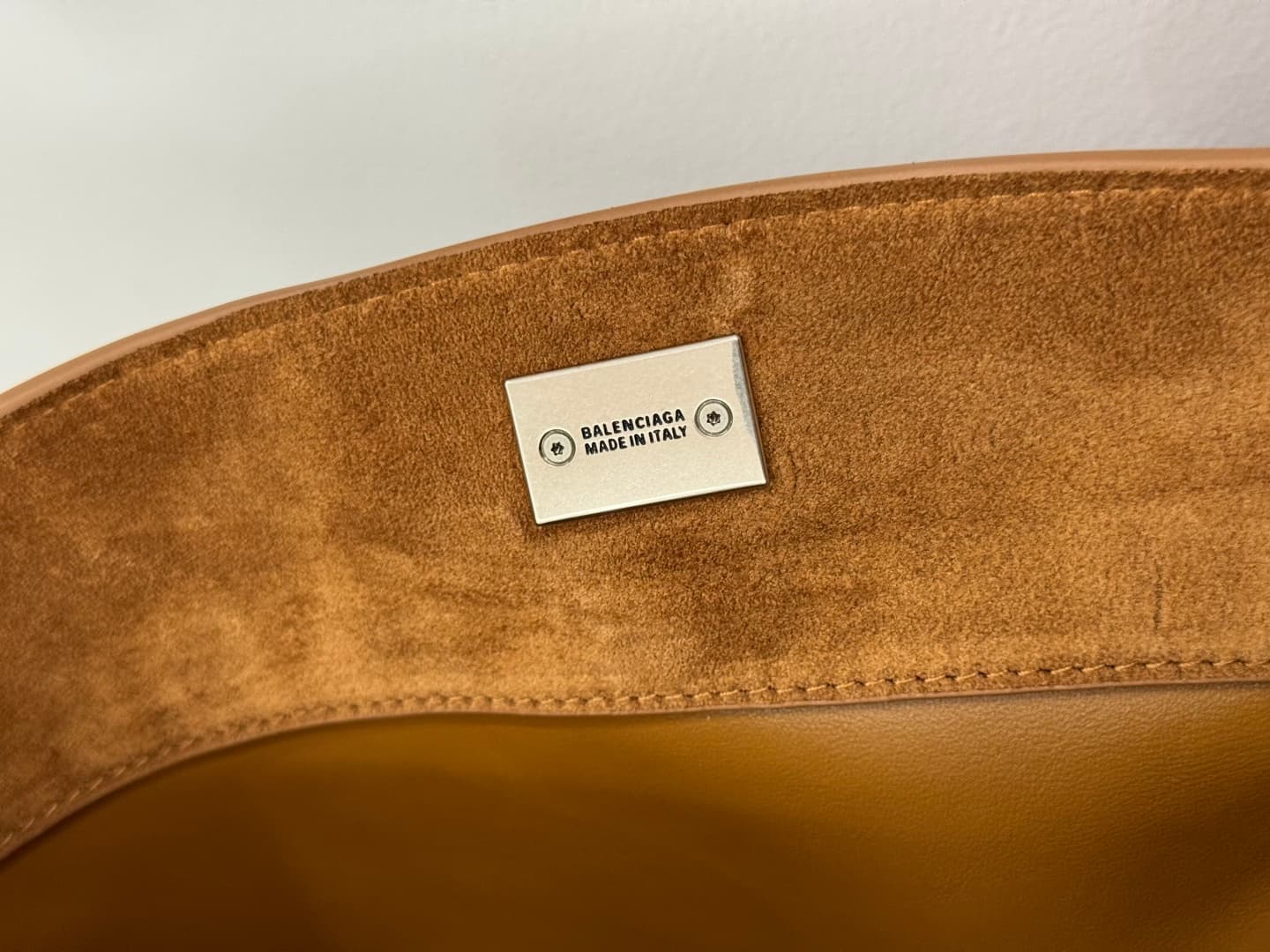 Balenciaga Rodeo Small Bag in Camel Waxed Suede Calfskin With Silver-Tone Metal TOP