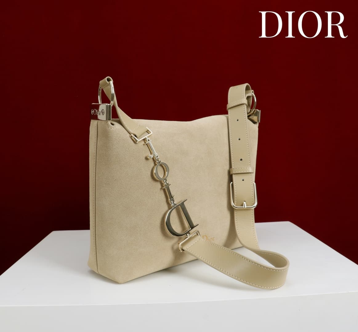 Small Diorly Bag Sabbia Suede Calfskin Gold lettering High