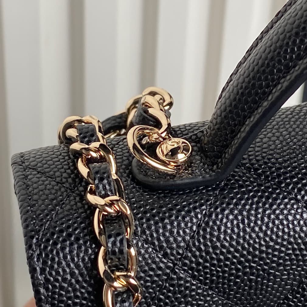 Chanel Mini Flap Clutch with Chain AP4406 Grained Calfskin & Gold-Tone Metal Black A