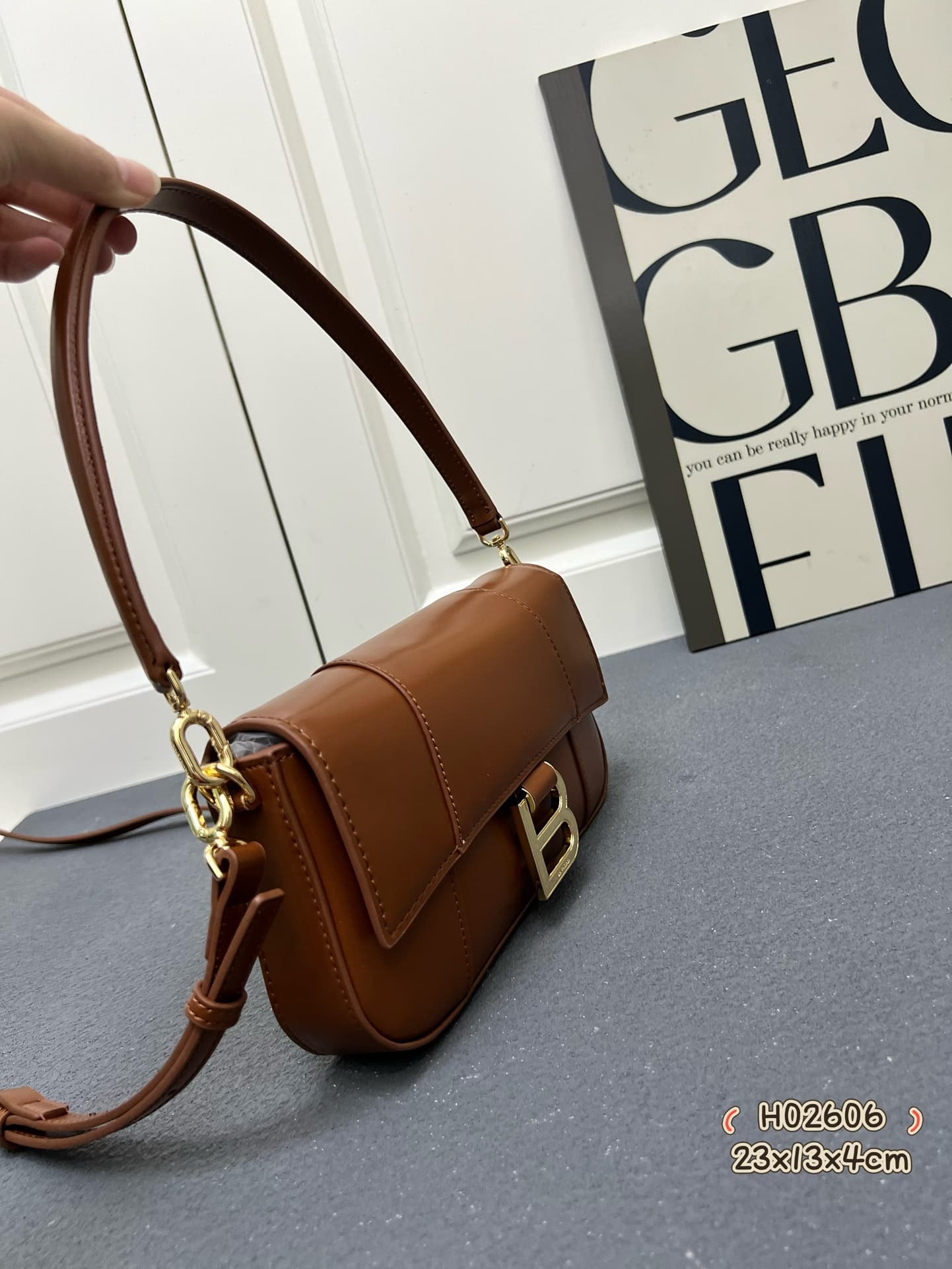 Balenciaga Hourglass sling bag Brown High