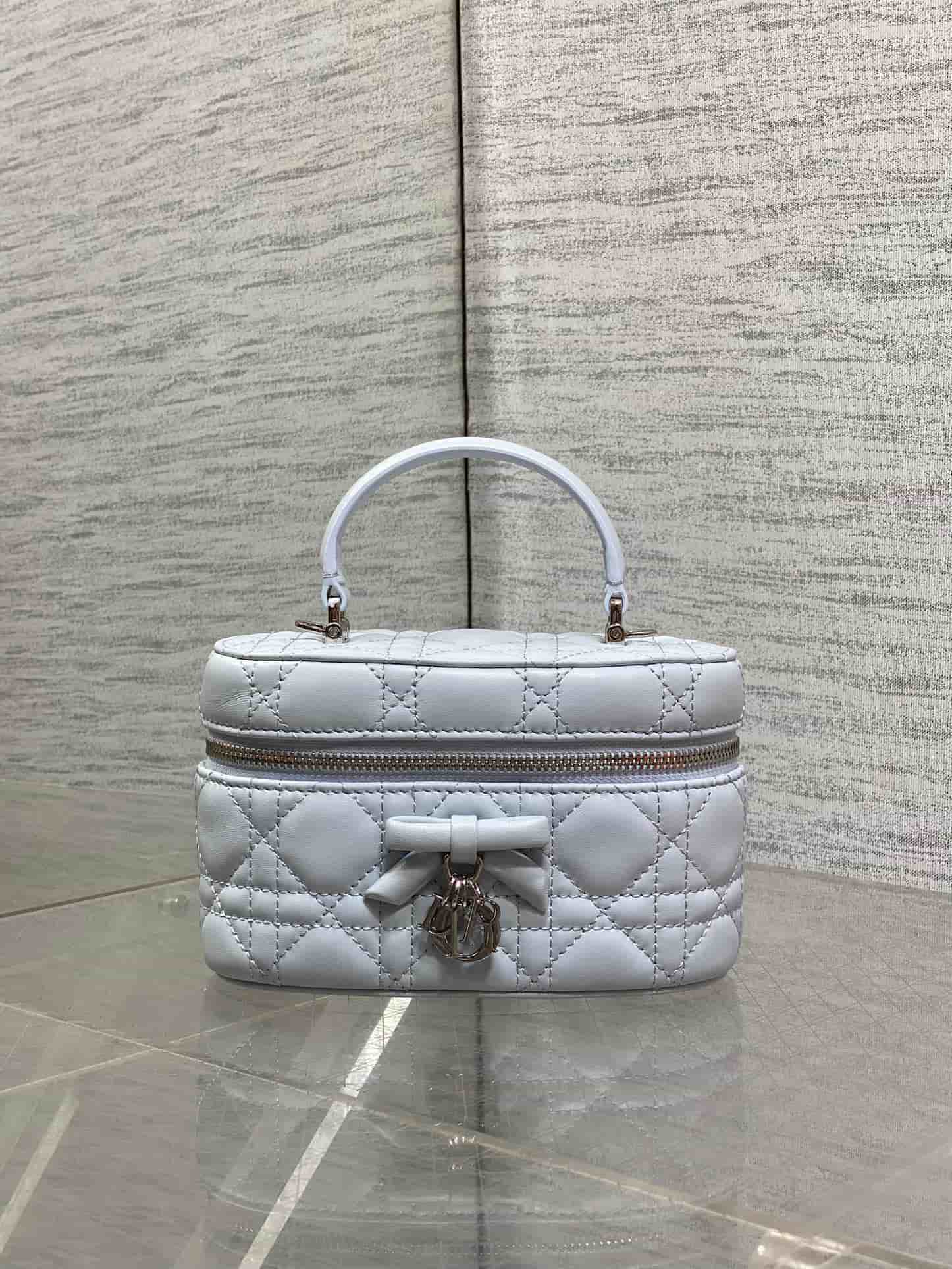 Dior Mini Vanity Ice Blue Cannage Lambskin S2603 High