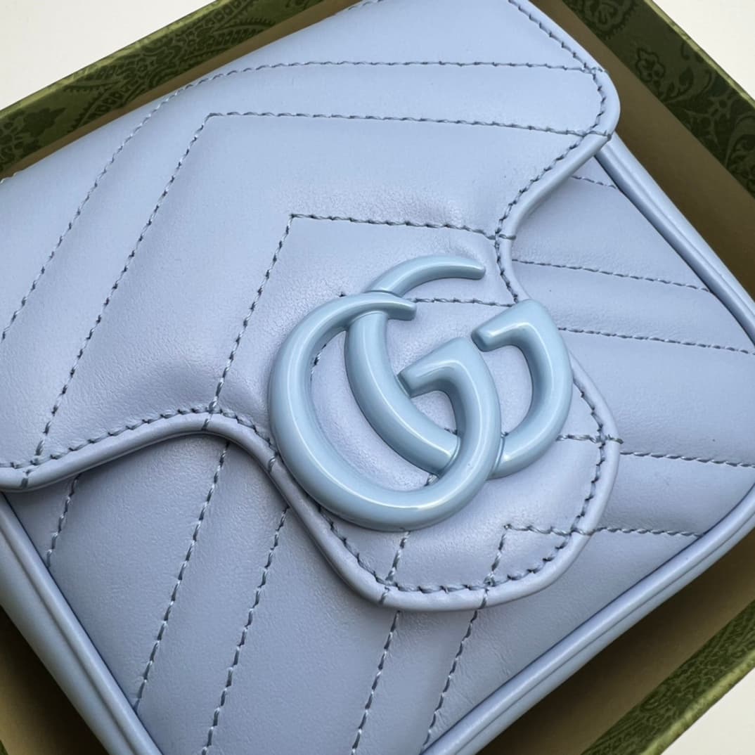 Gucci GG Marmont belt bag ‎739599 blue High