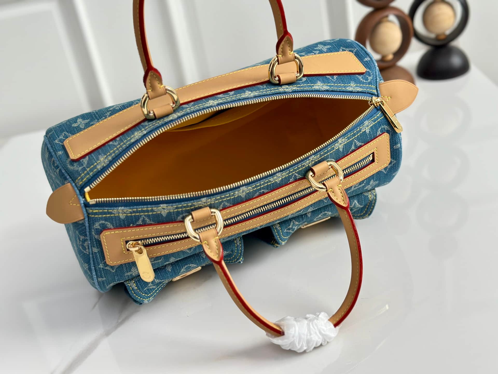 Louis Vuitton Neo Speedy Handbag in Blue Denim M95215 High
