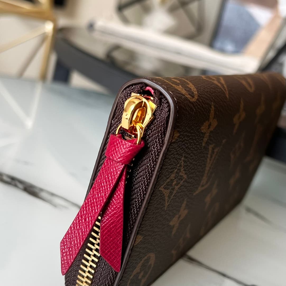 Louis Vuitton CLÉMENCE WALLET Monogram Wine-Lining M60742 High
