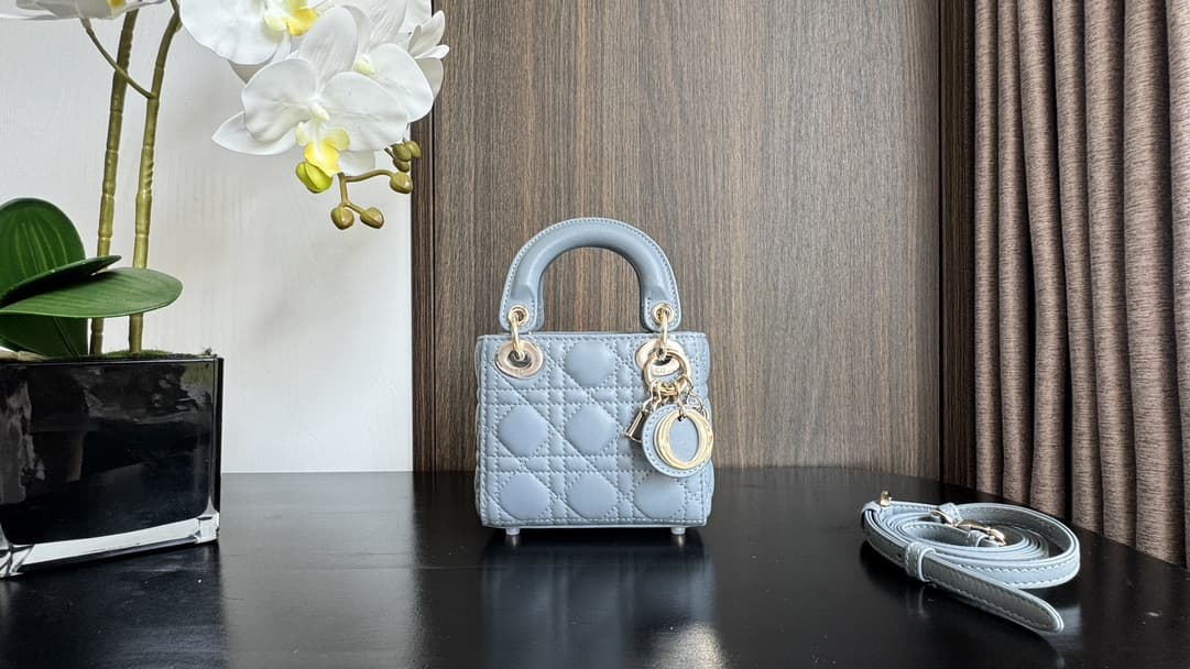 MICRO LADY Dior BAG Cannage Lambskin Blue High