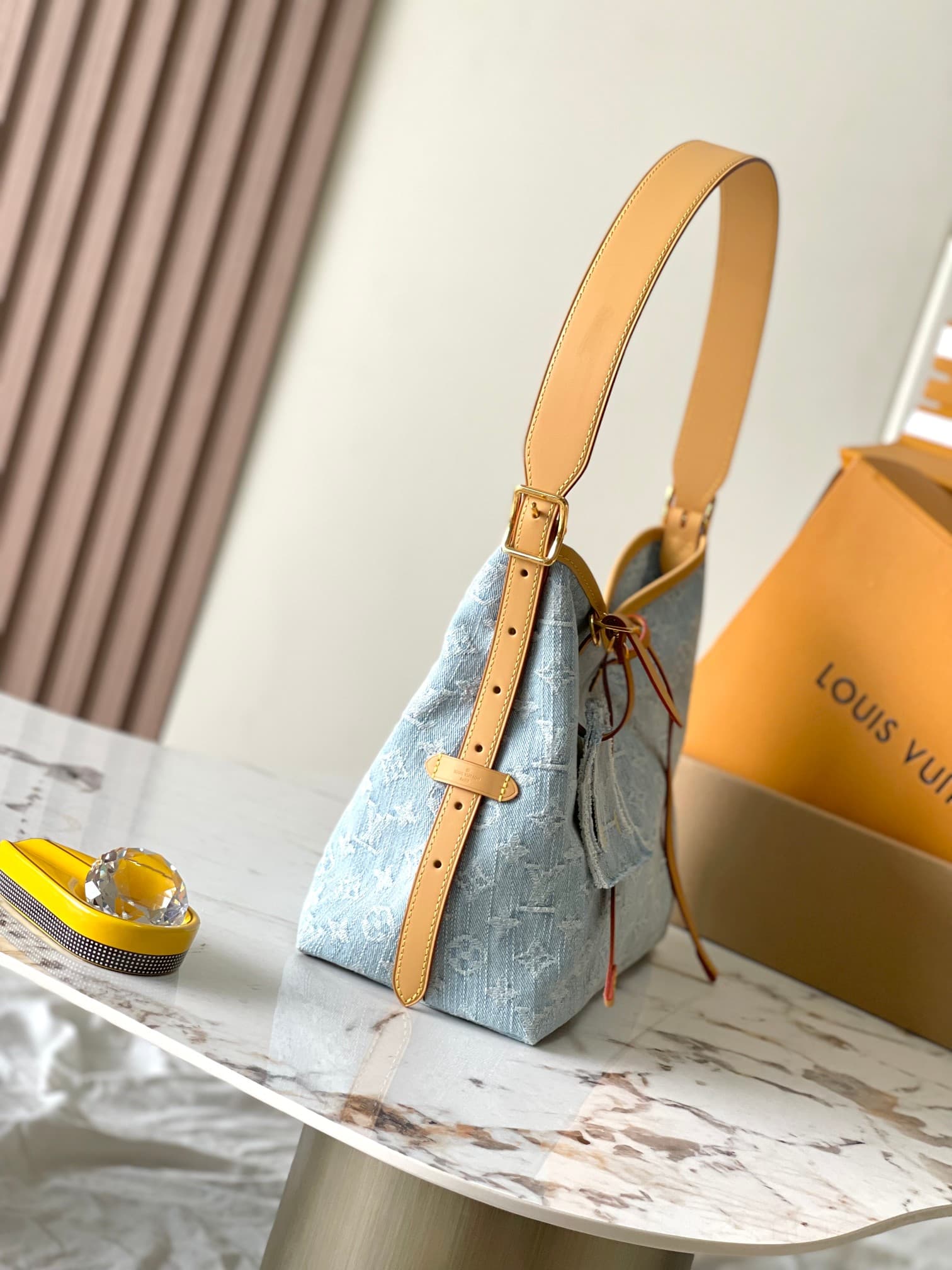 Louis Vuitton CarryAll PM  Monogram Denim Light Blue M11462 TOP