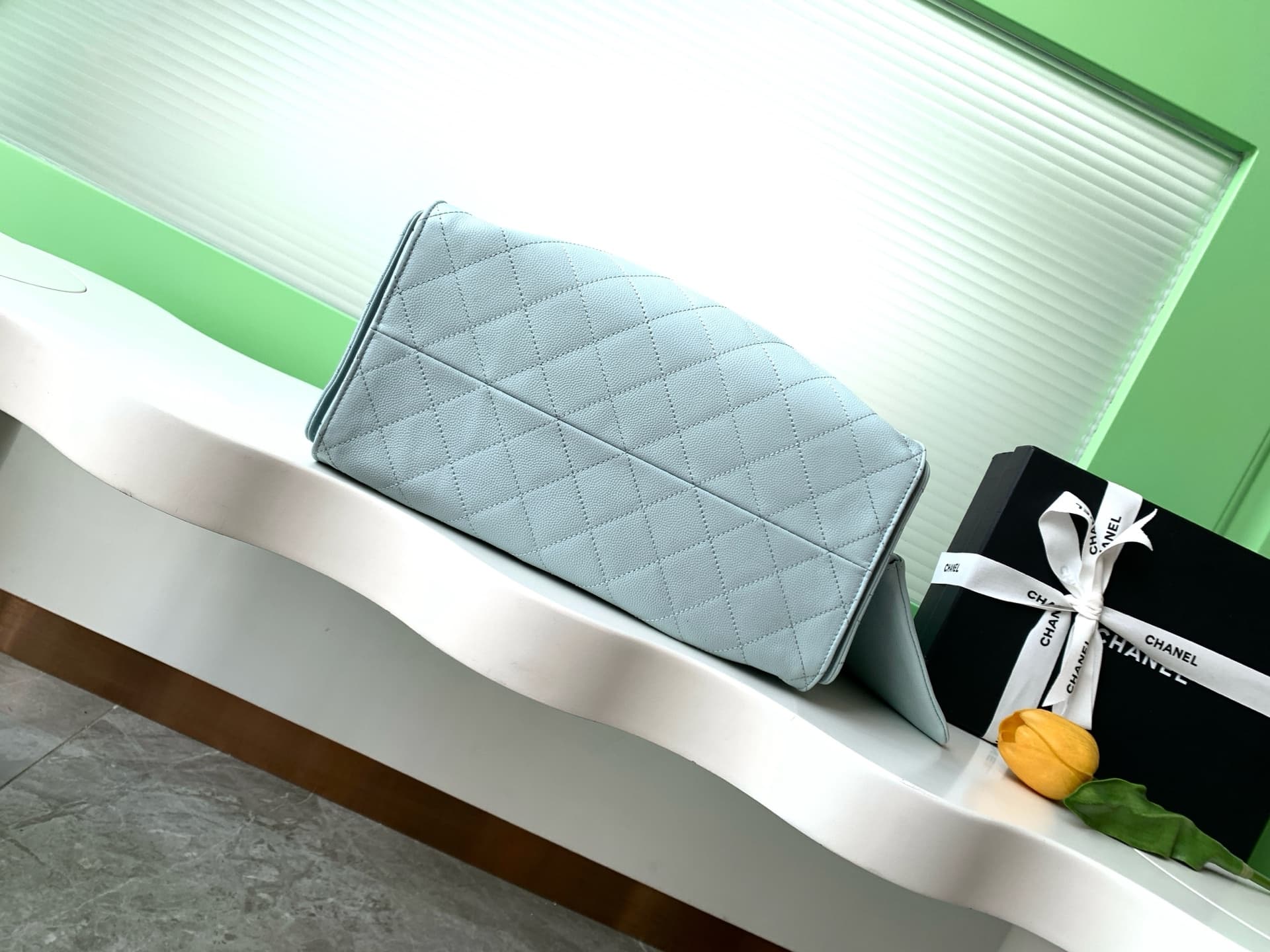 Chanel 25 Medium Hobo Medium handbag AS5311 Grained Calfskin & Gold-tone Metal Light Blue A