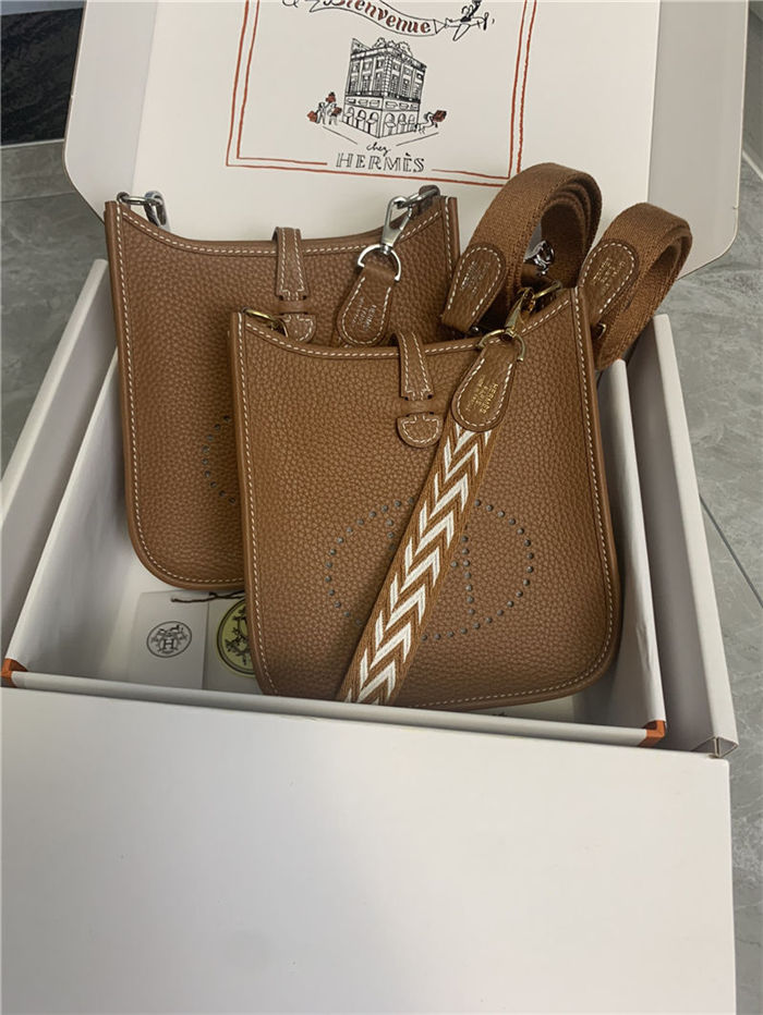 Hermes Evelyne III TPM Mini Bag Togo Leather In Gold WAX High