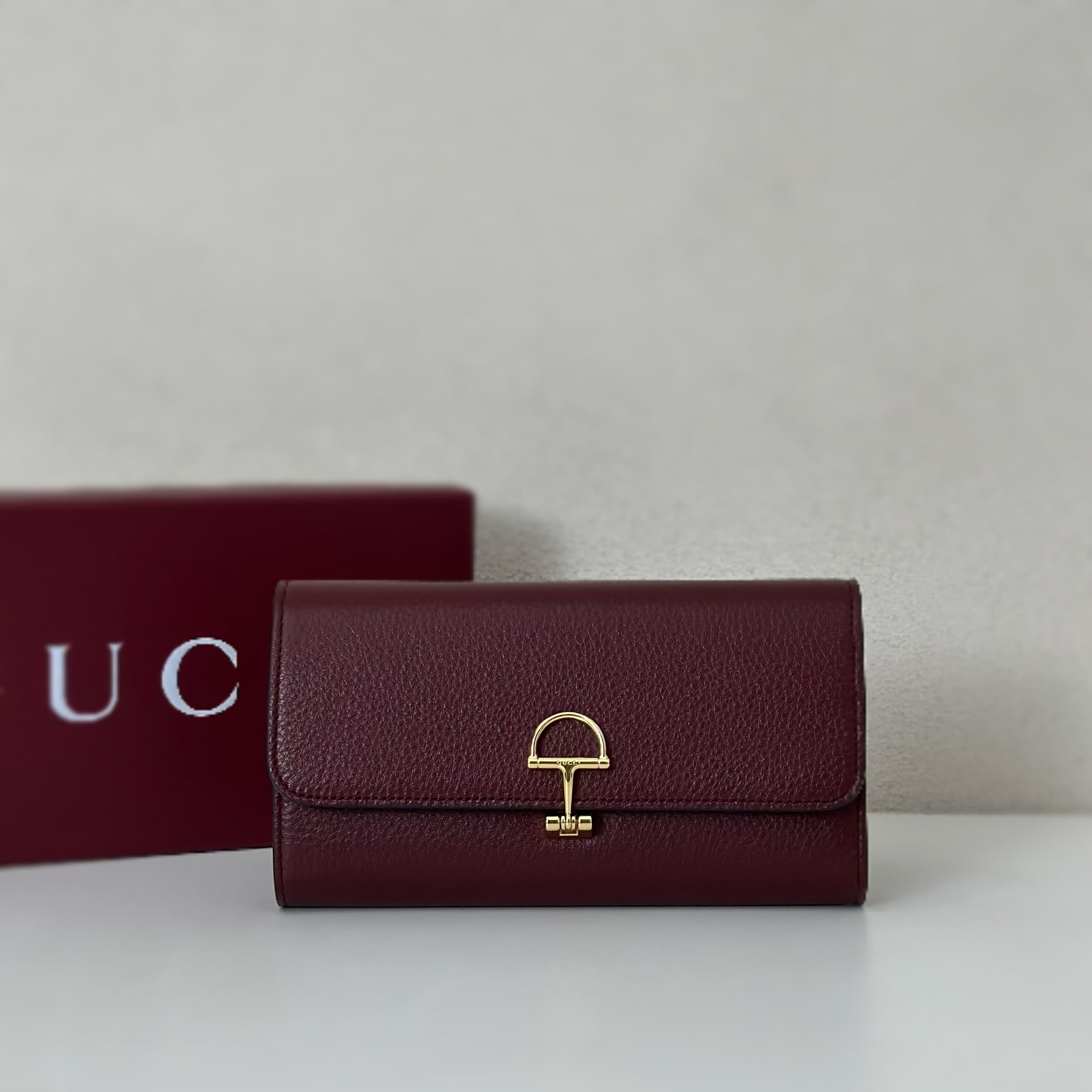 Gucci Softbit continental wallet ‎828147 Burgundy High