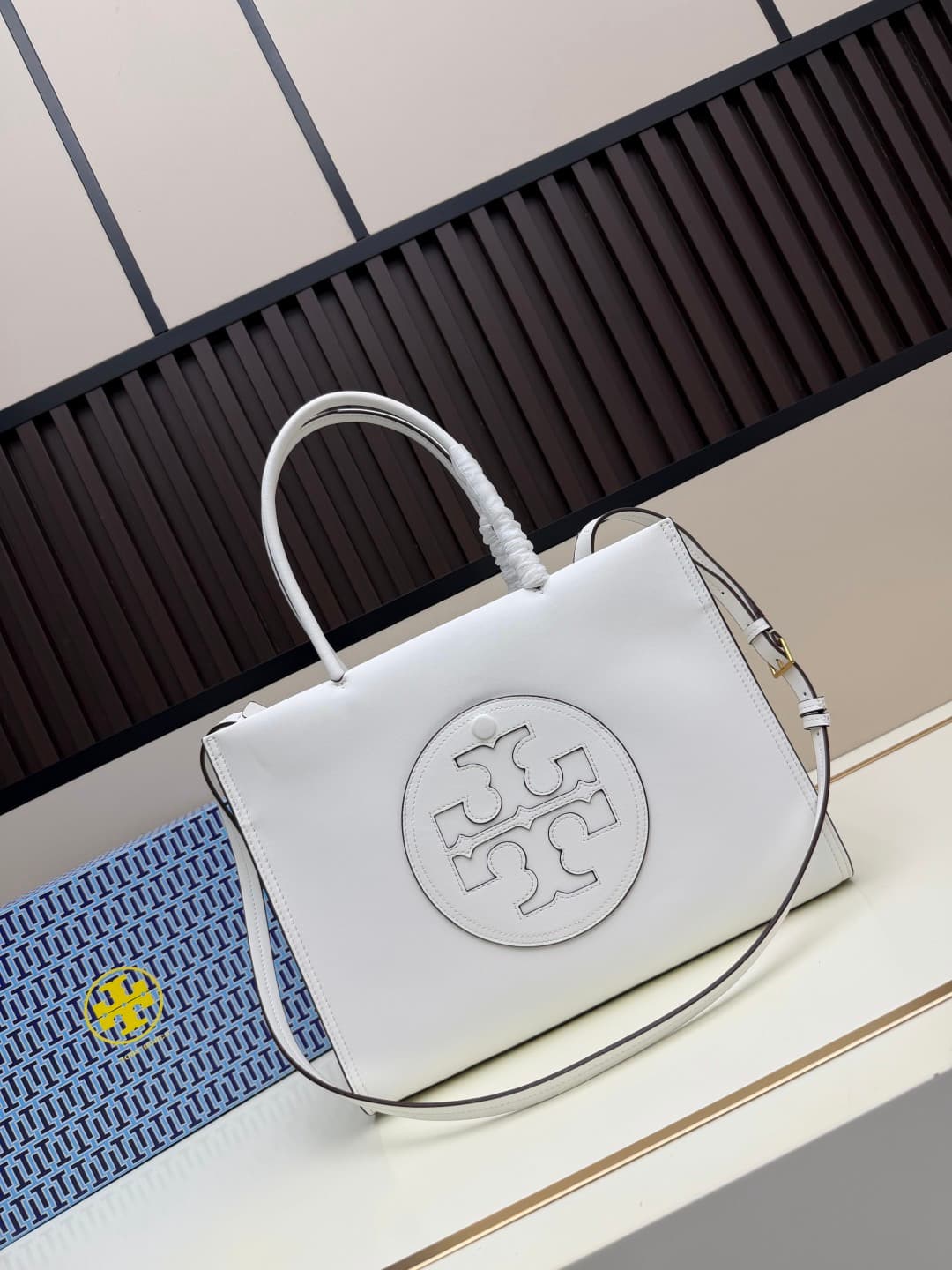 Tory Burch Ella Bio Tote Bag in White Leather High