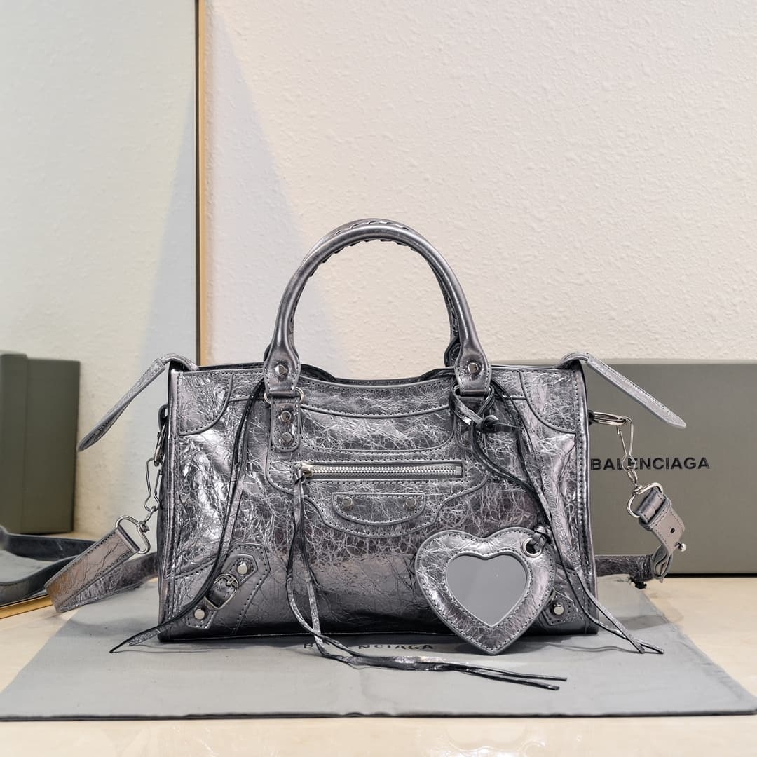 WOMEN'S LE CITY SMALL BAG Lambskin & Silver Metal High