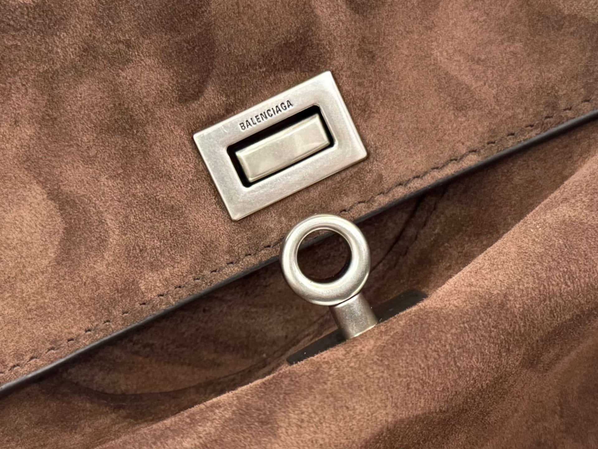 Balenciaga Rodeo Mini Bag in Light Espresso Waxed Suede Calfskin With Silver-Tone Metal TOP
